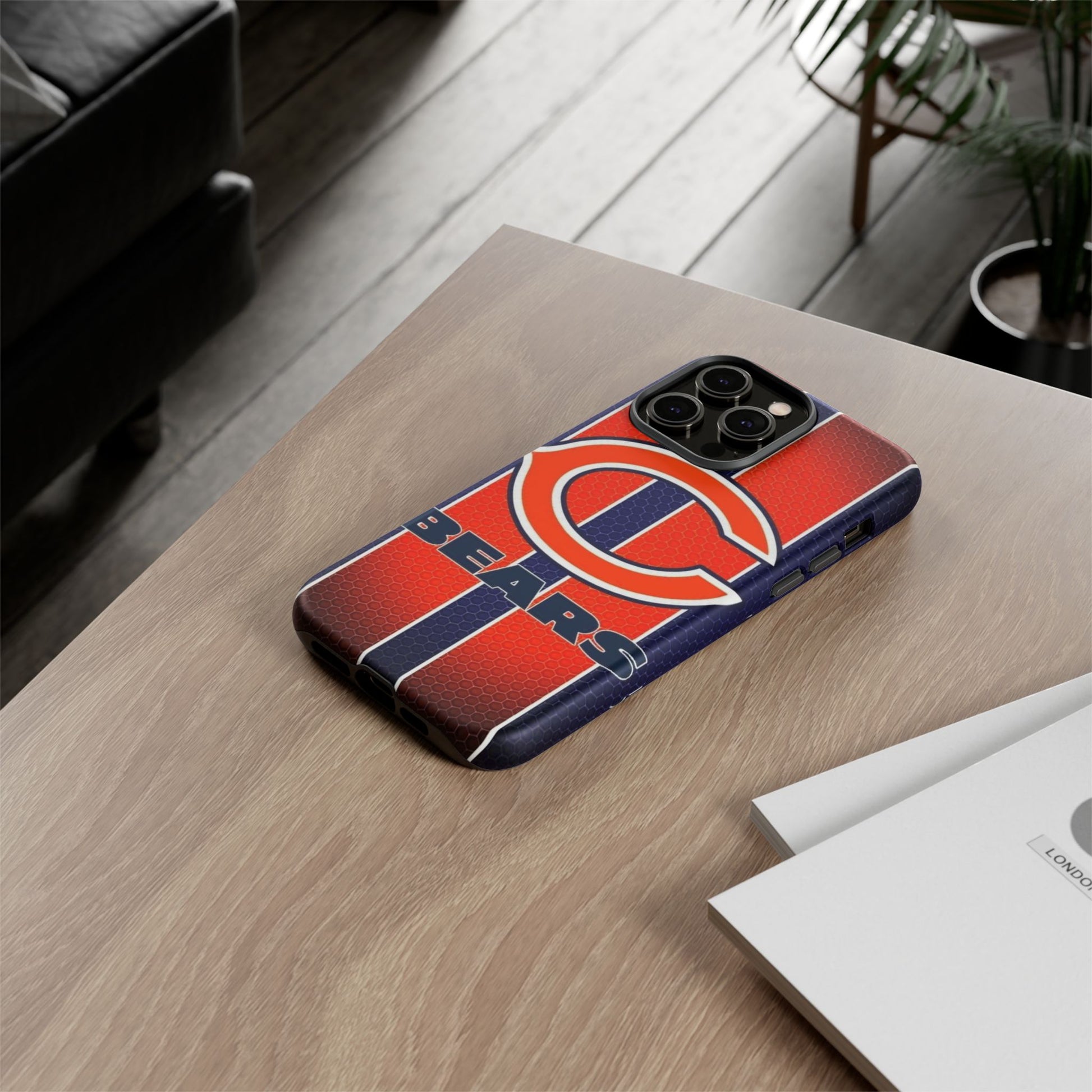 Chicago Bears Stripes Football Phone Case, Tough Cases for iPhones, Samsung, and Pixel