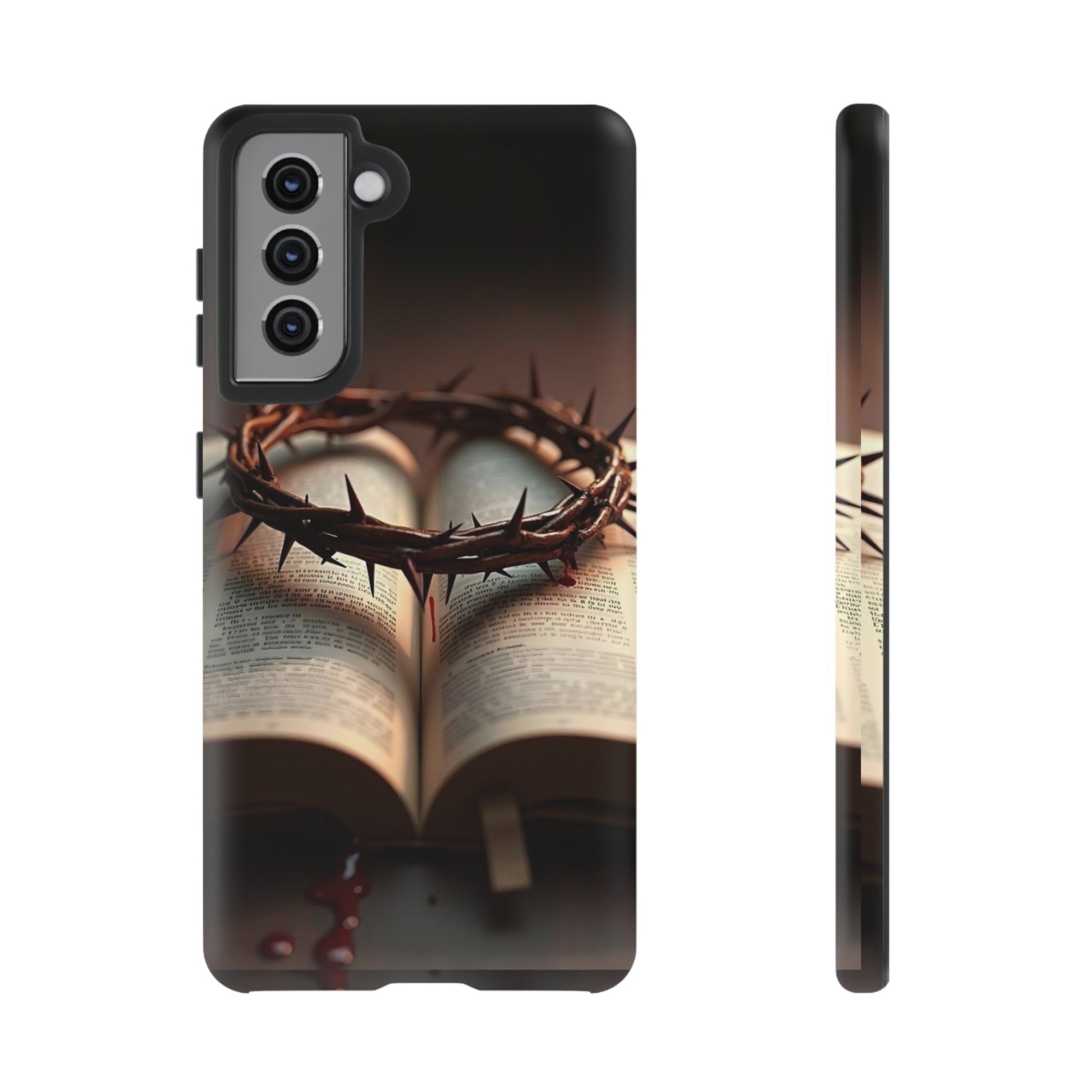 Crown of Thorns and Bible Christian Tough Cases for iPhones, Samsung, and Pixel