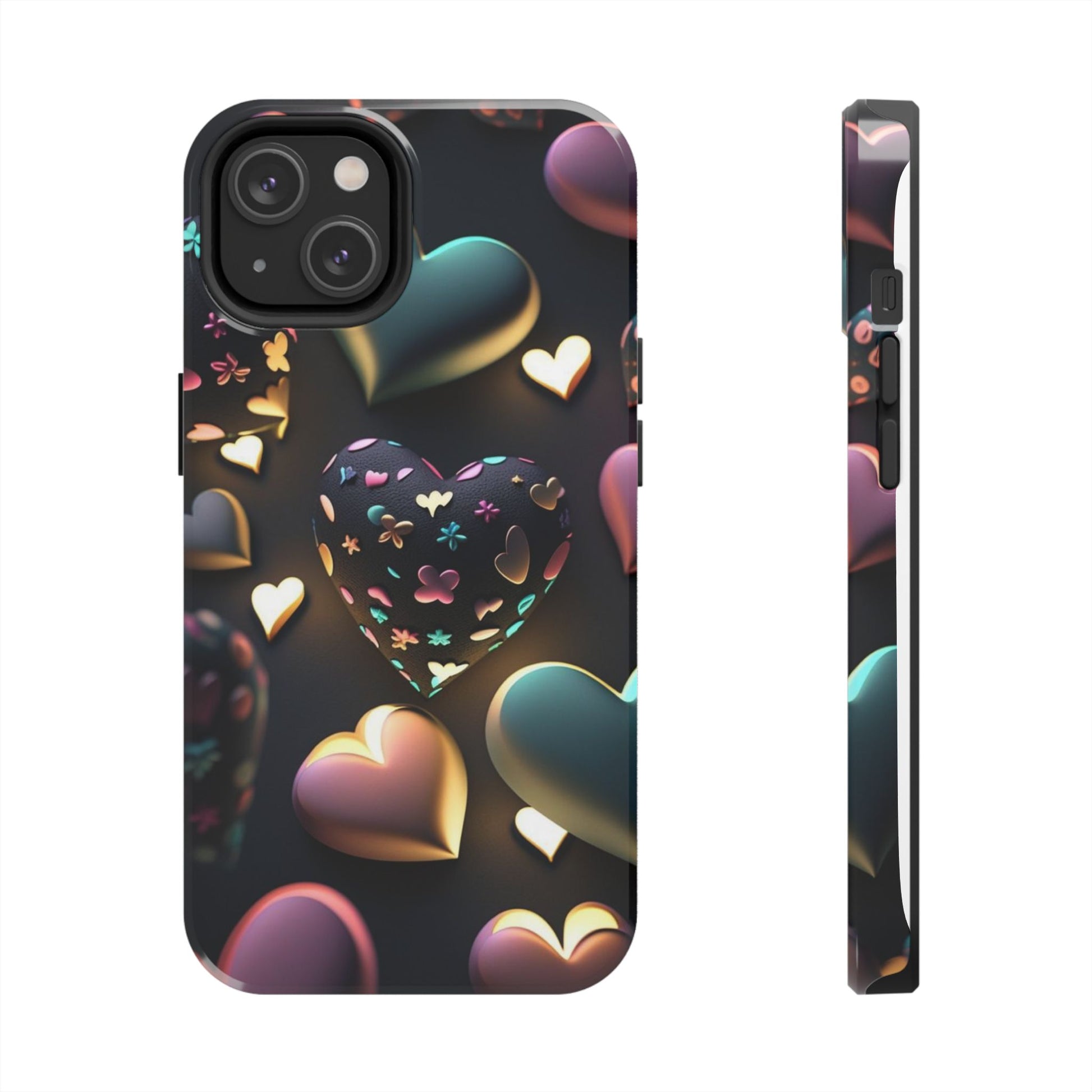 Floating Hearts Themed Tough Phone Cases for Iphones & Samsung Phones