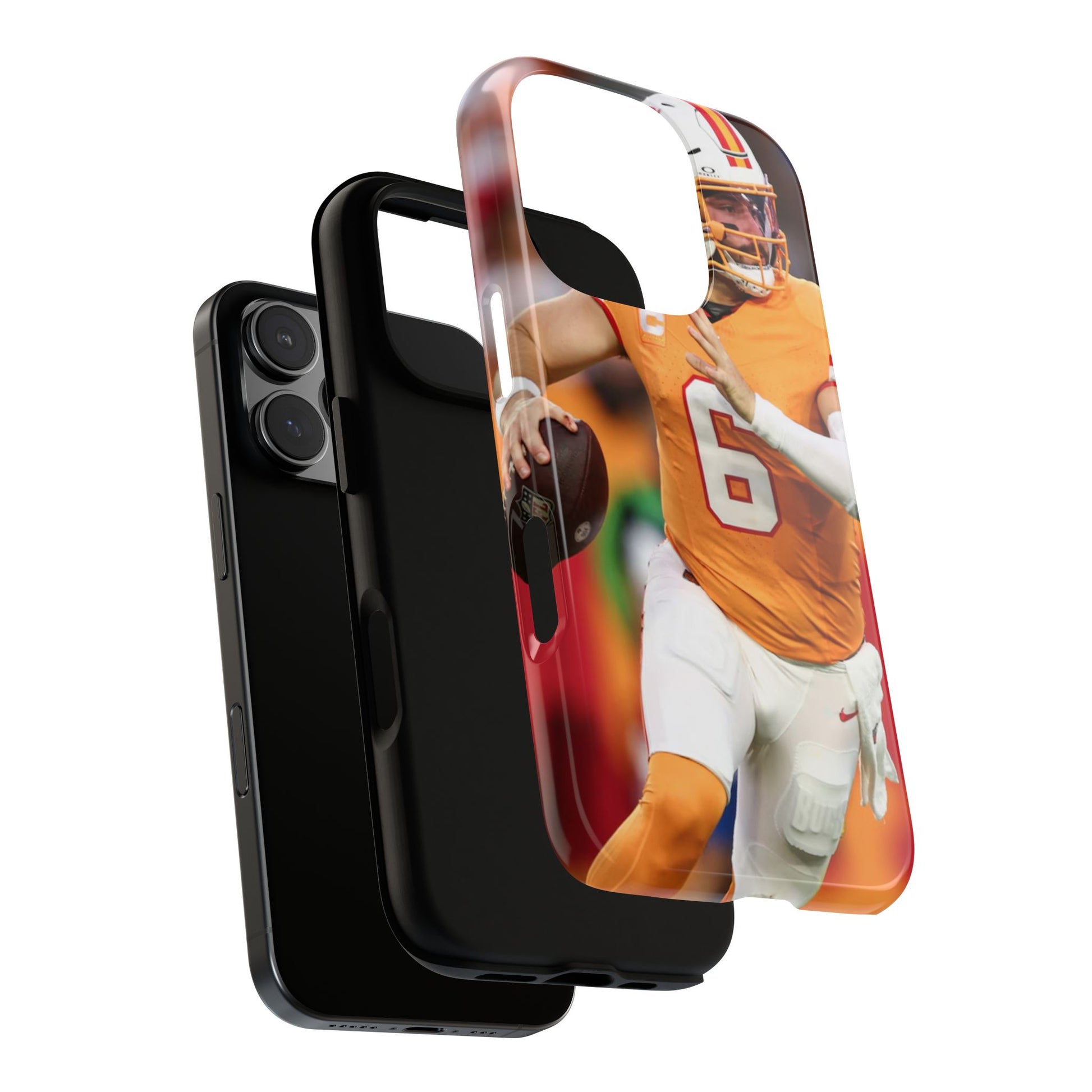 Tampa Bay Buccaneers Baker Mayfield Football Tough Cases for iPhones, Samsung, and Pixel