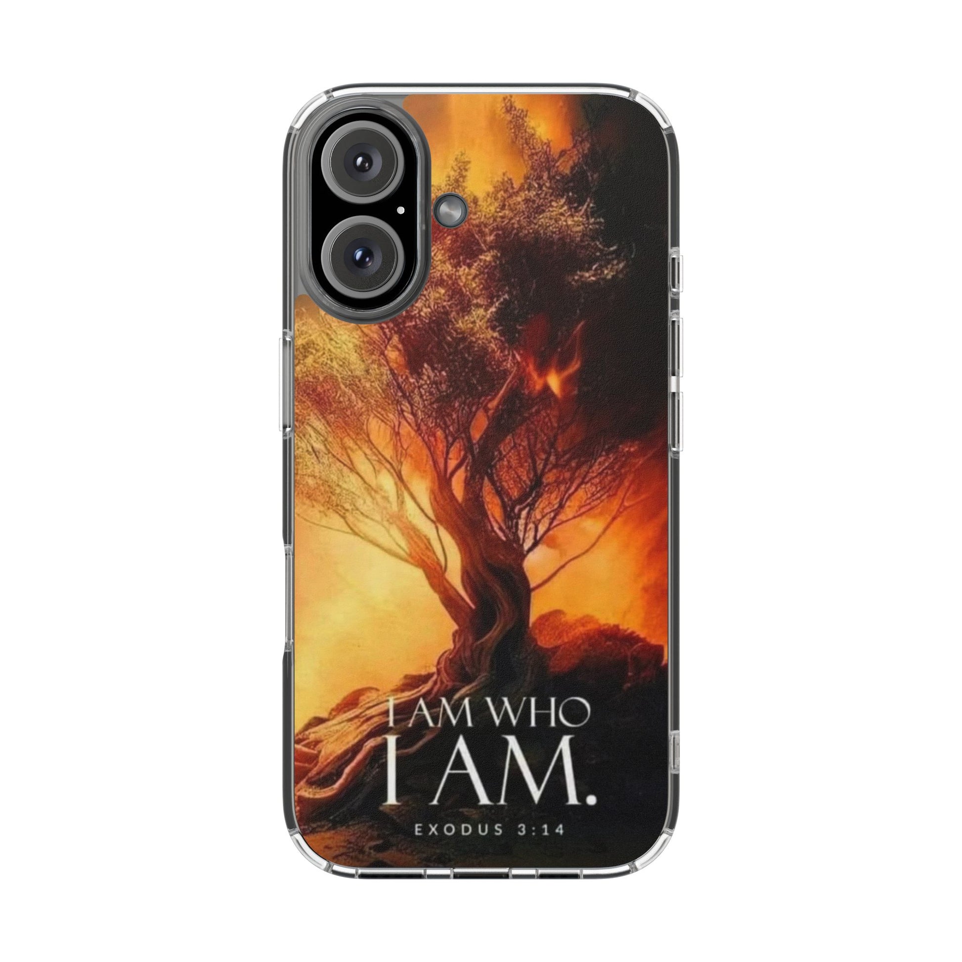 Phone Case, I Am Who I Am Bible Verse Clear Case for Iphone Samsung, Religious