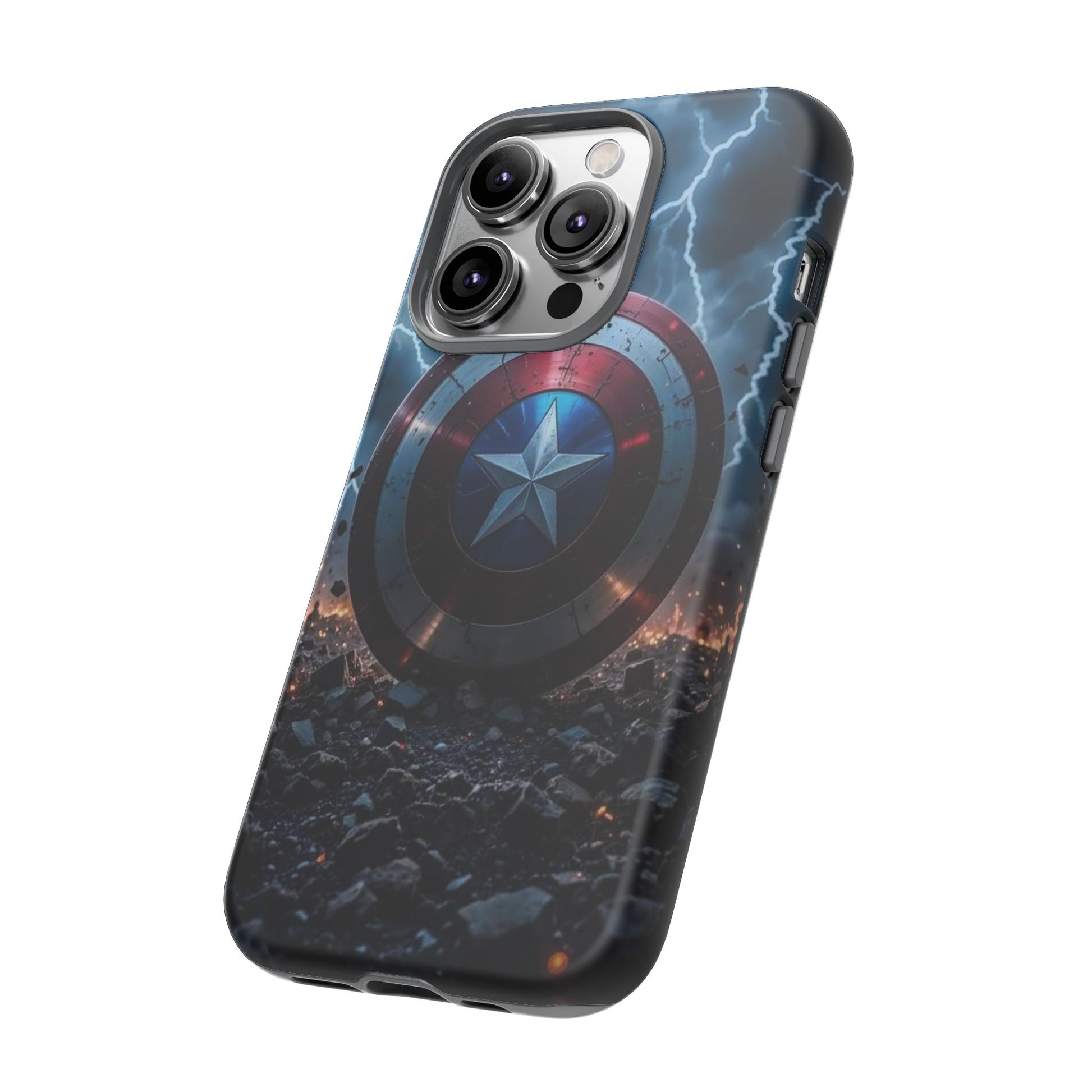 Captain America Shield Tough Cases for iPhones, Samsung, and Pixel
