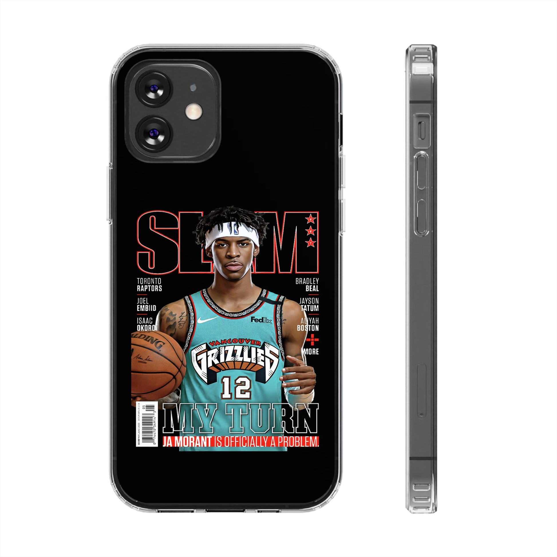 Ja Morant SLAM themed Basketball Inspired design Clear Phone Cases