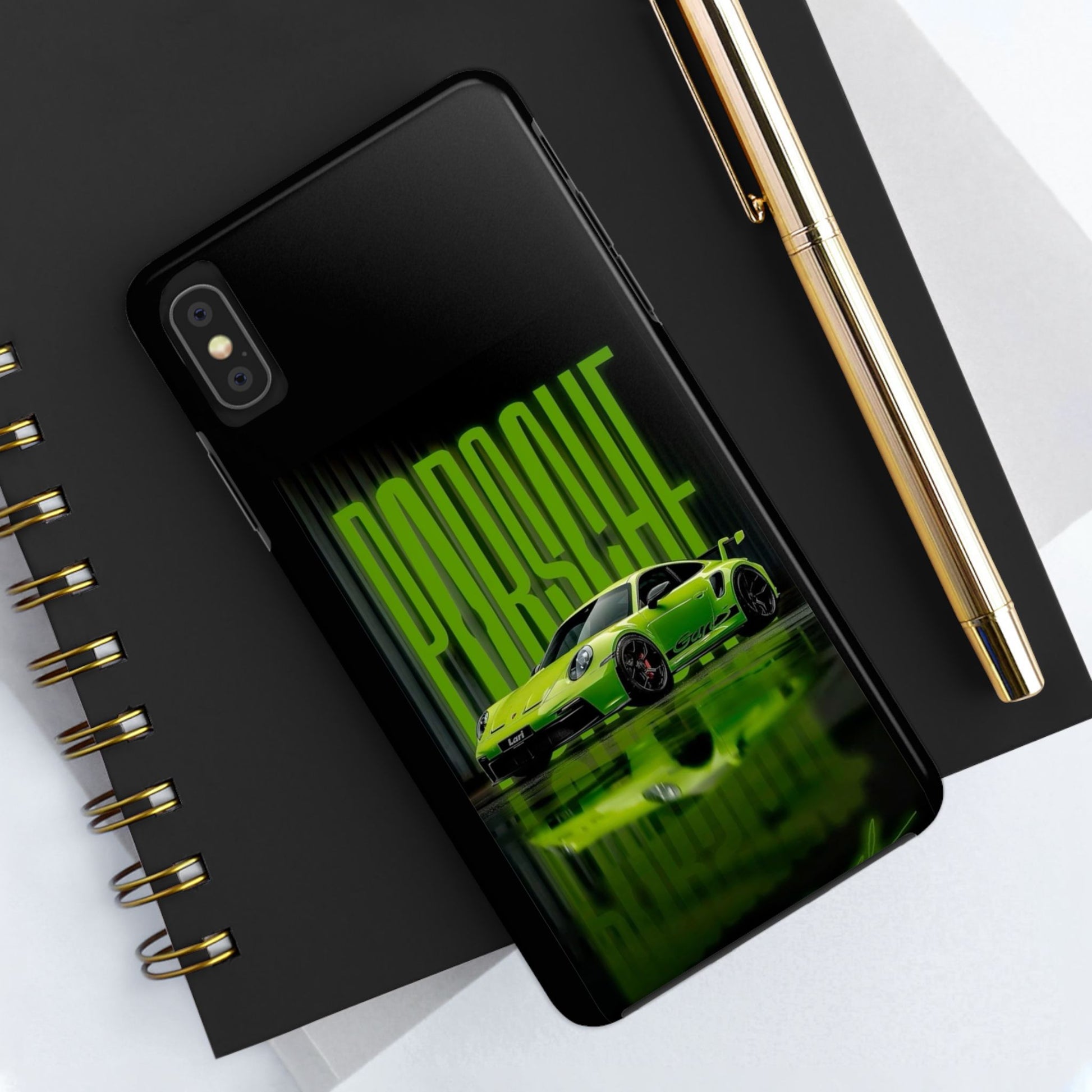Neon Green Racing Sports Car Tough Phone Cases for Iphones & Samsung Durable