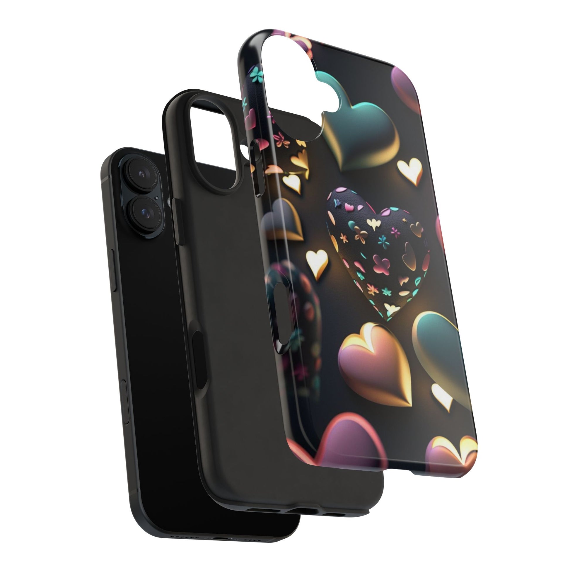 Floating Hearts Themed Tough Phone Cases for Iphones & Samsung Phones