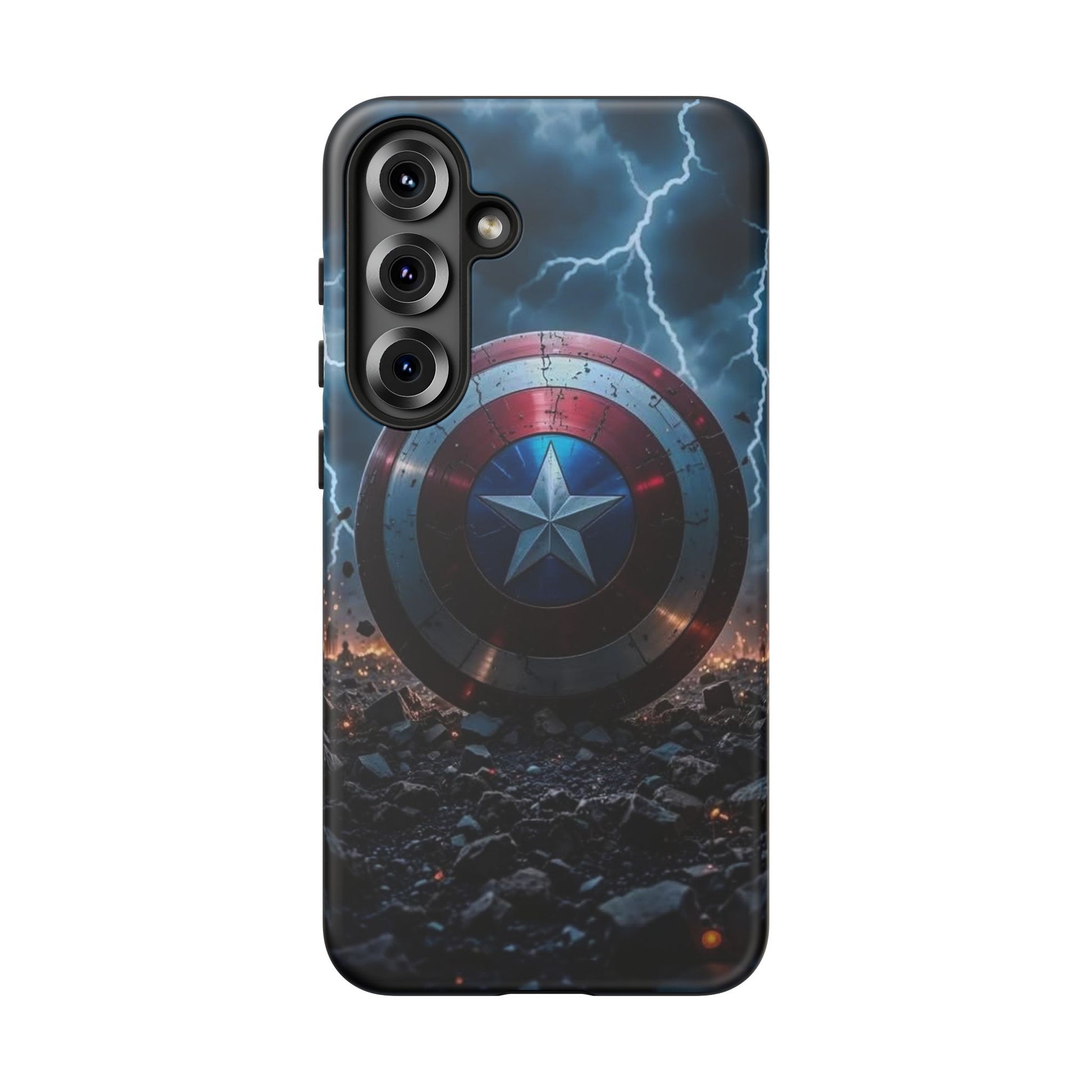 Captain America Shield Tough Cases for iPhones, Samsung, and Pixel