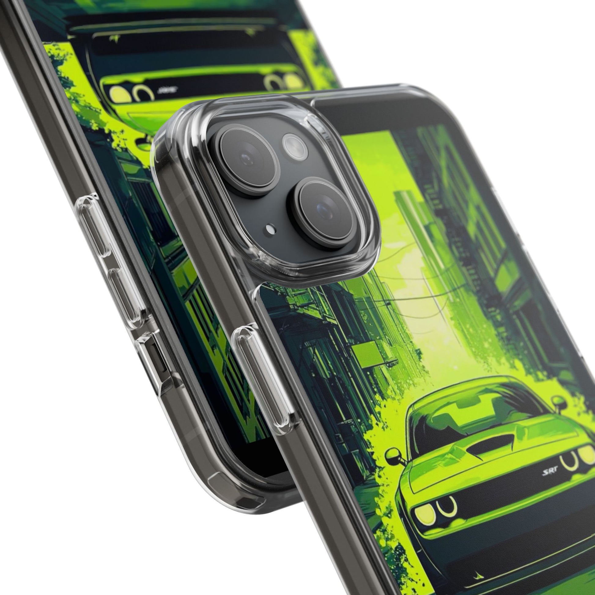 Neon Dodge Challenger Hellcat Phone case for Select Iphones and Samsung phones