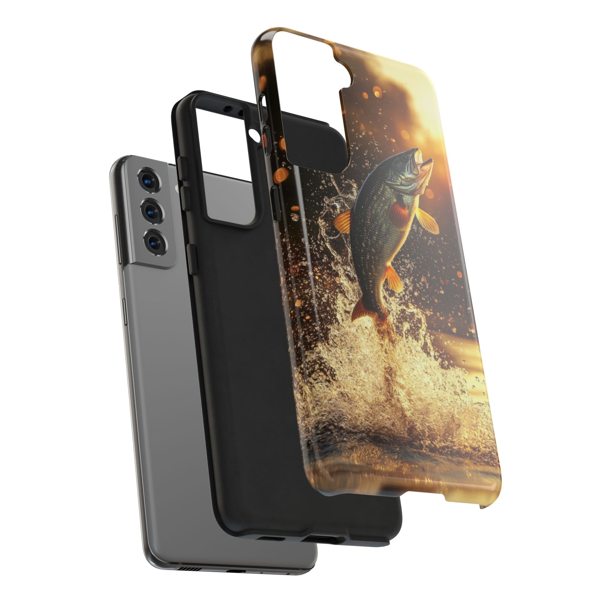 Jumping Bass Fish Theme Phone Cases for iPhones & Samsung Phones