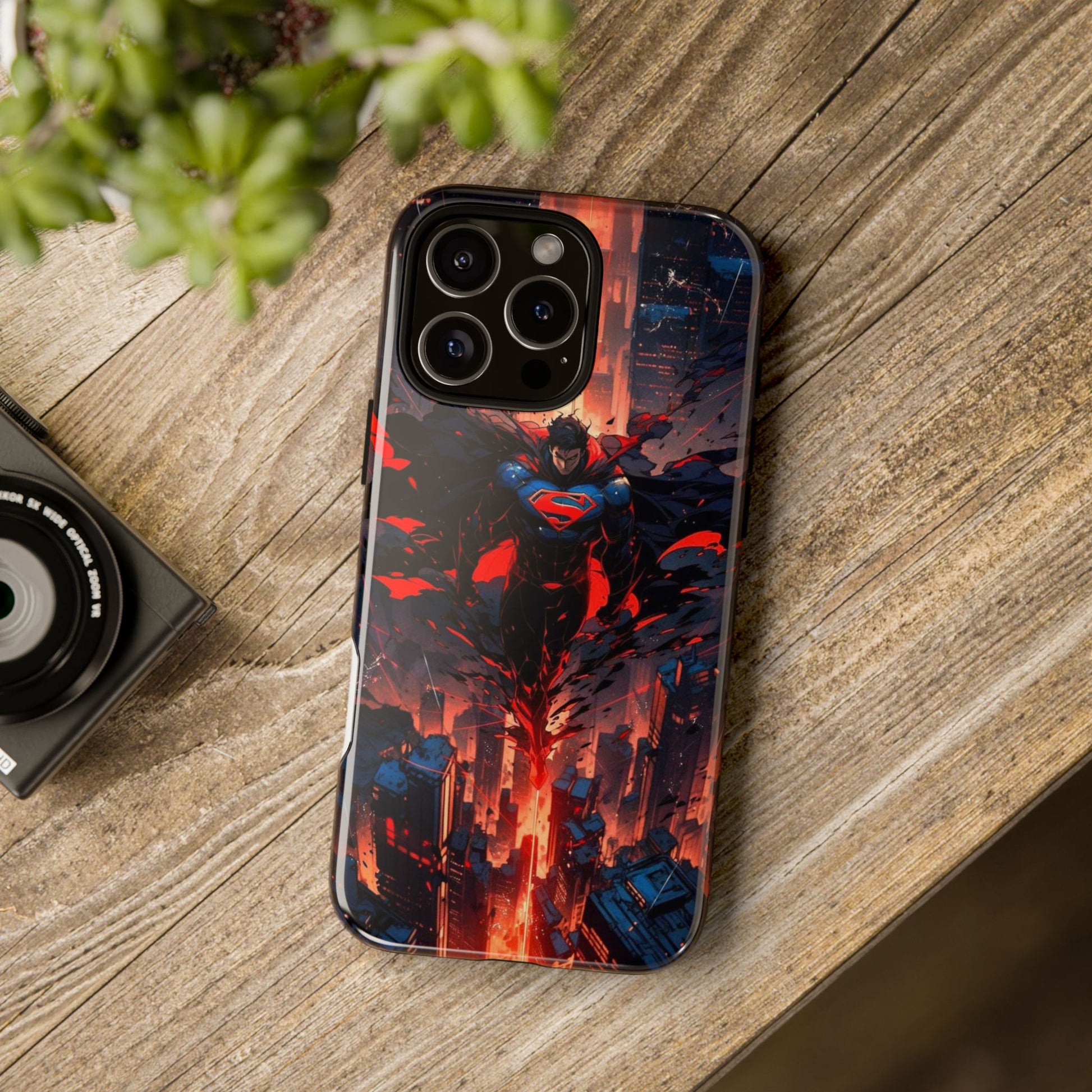 Anime Superman Tough Cases for iPhones, Samsung, and Pixel