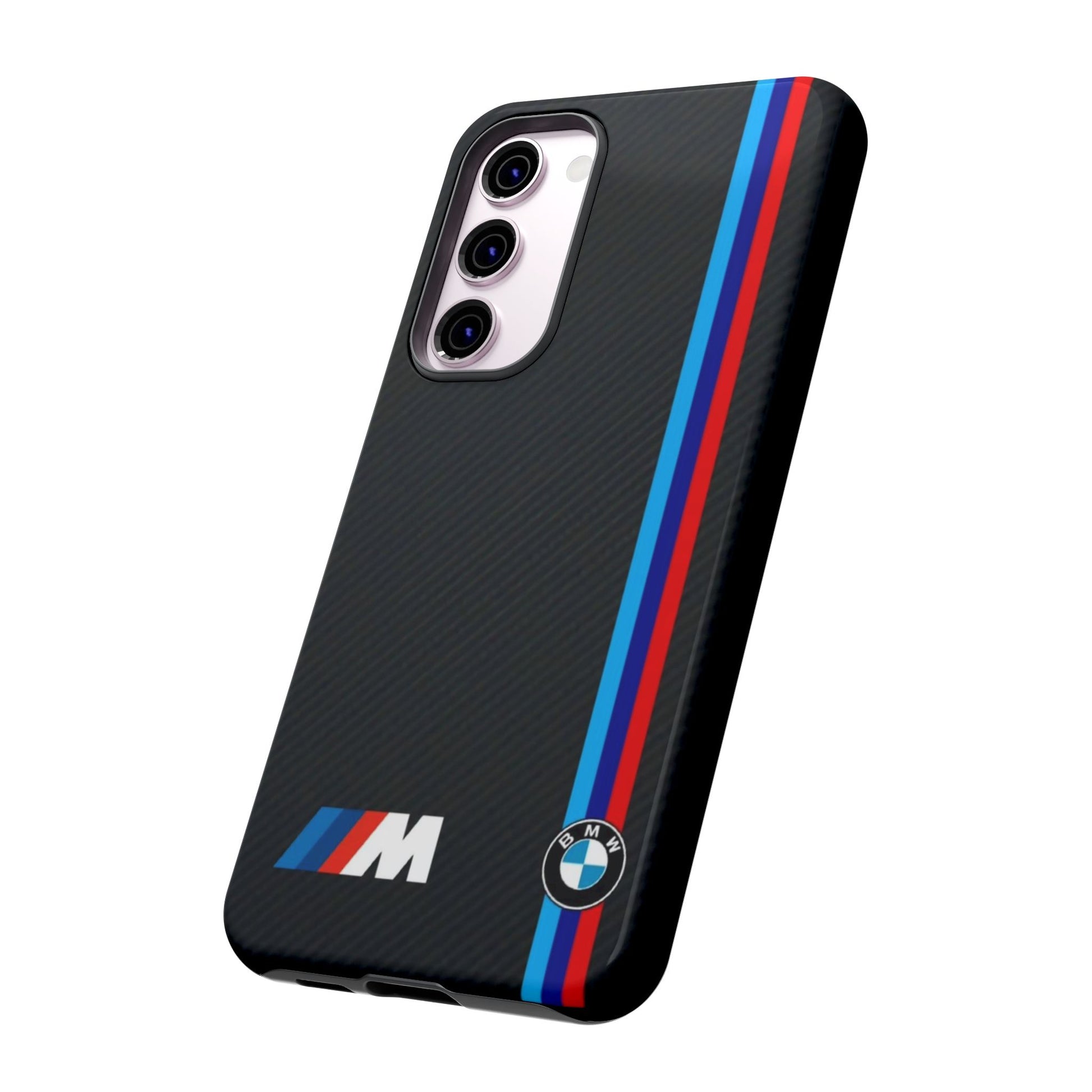 BMW M Stripes Carbon Fiber Design Tough Cases for iPhones, Samsung, and Pixel