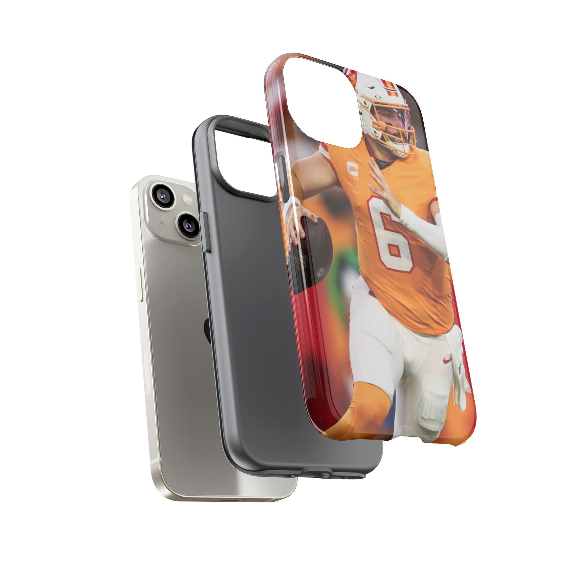 Tampa Bay Buccaneers Baker Mayfield Football Tough Cases for iPhones, Samsung, and Pixel