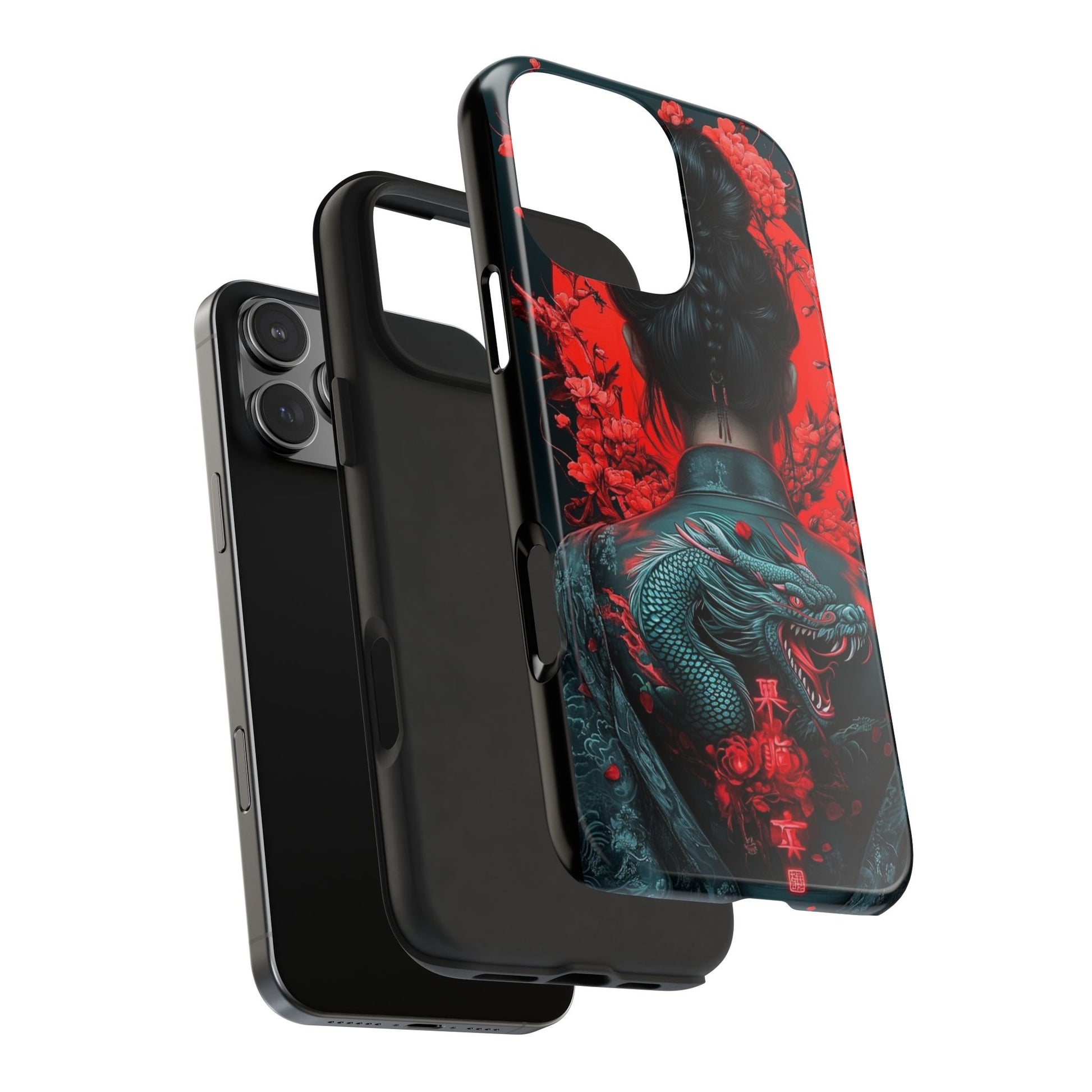 Dragon Geisha Japanese Design Phone Cases for iPhone & Samsung Galaxy Phones