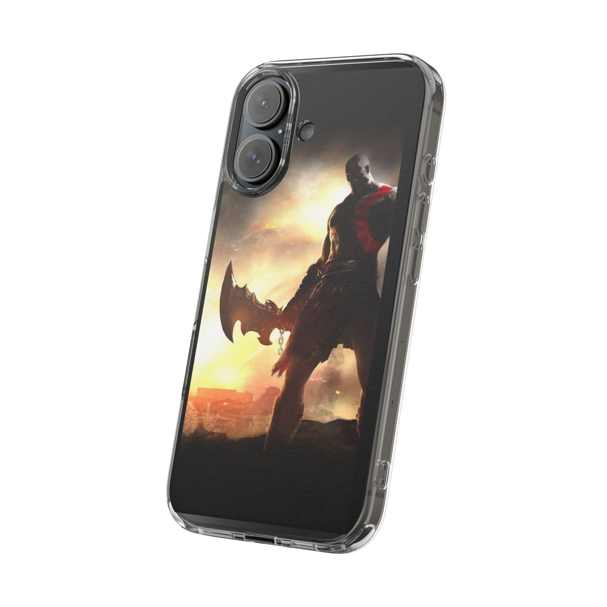 Phone Case, Gaming Inspired War God Clear Case for Gamers, PS4 Fans,