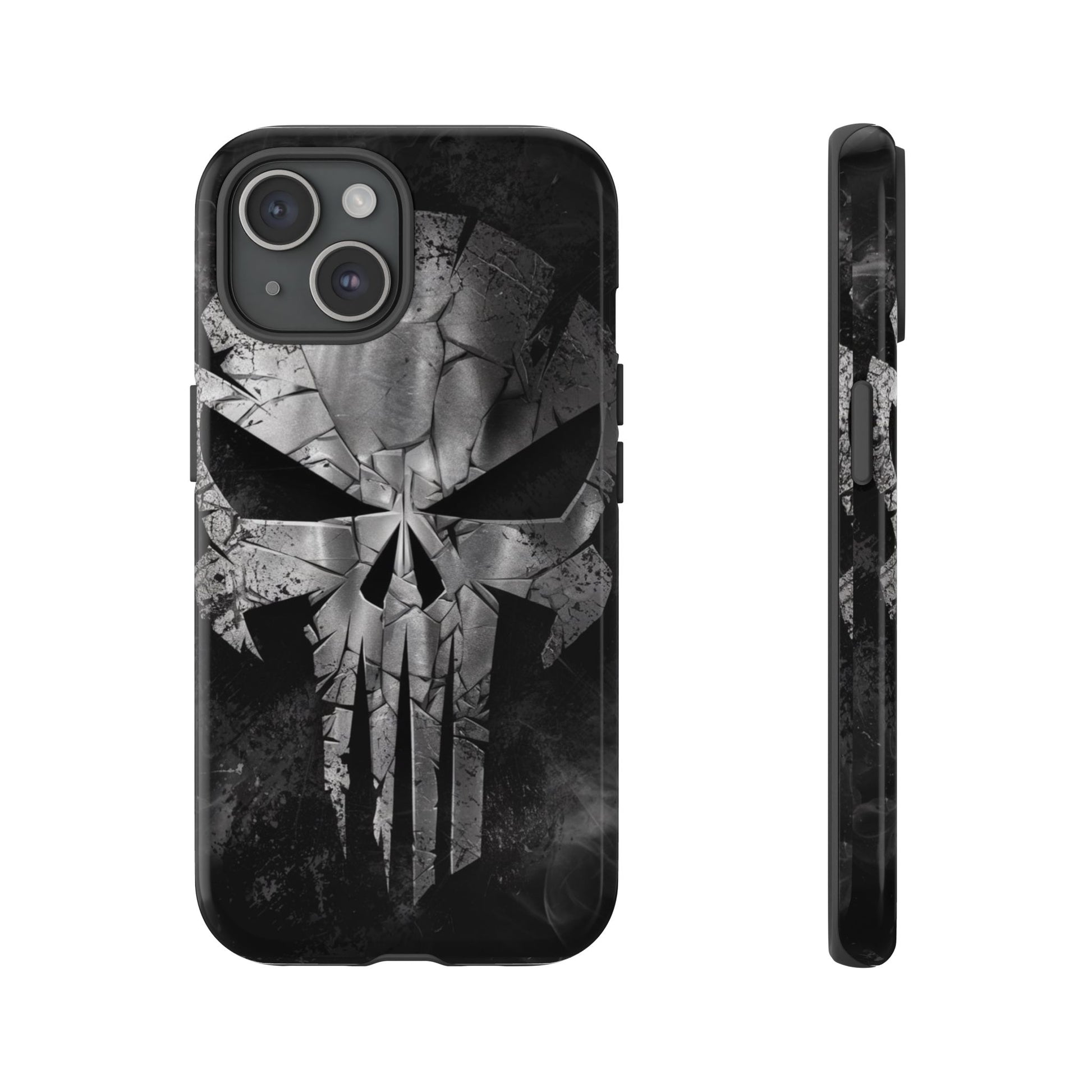 The Punisher Logo Art Tough Cases for iPhones, Samsung, and Pixel