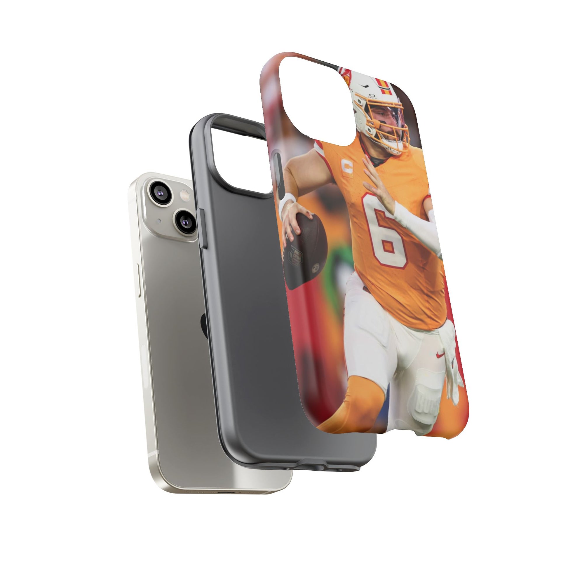 Tampa Bay Buccaneers Baker Mayfield Football Tough Cases for iPhones, Samsung, and Pixel