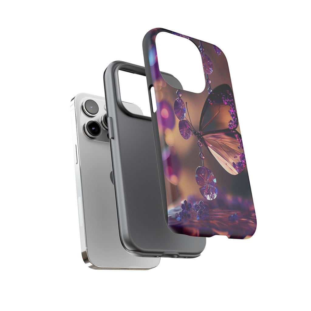 Purple Butterfly Tough Cases for iPhones, Samsung, and Pixel