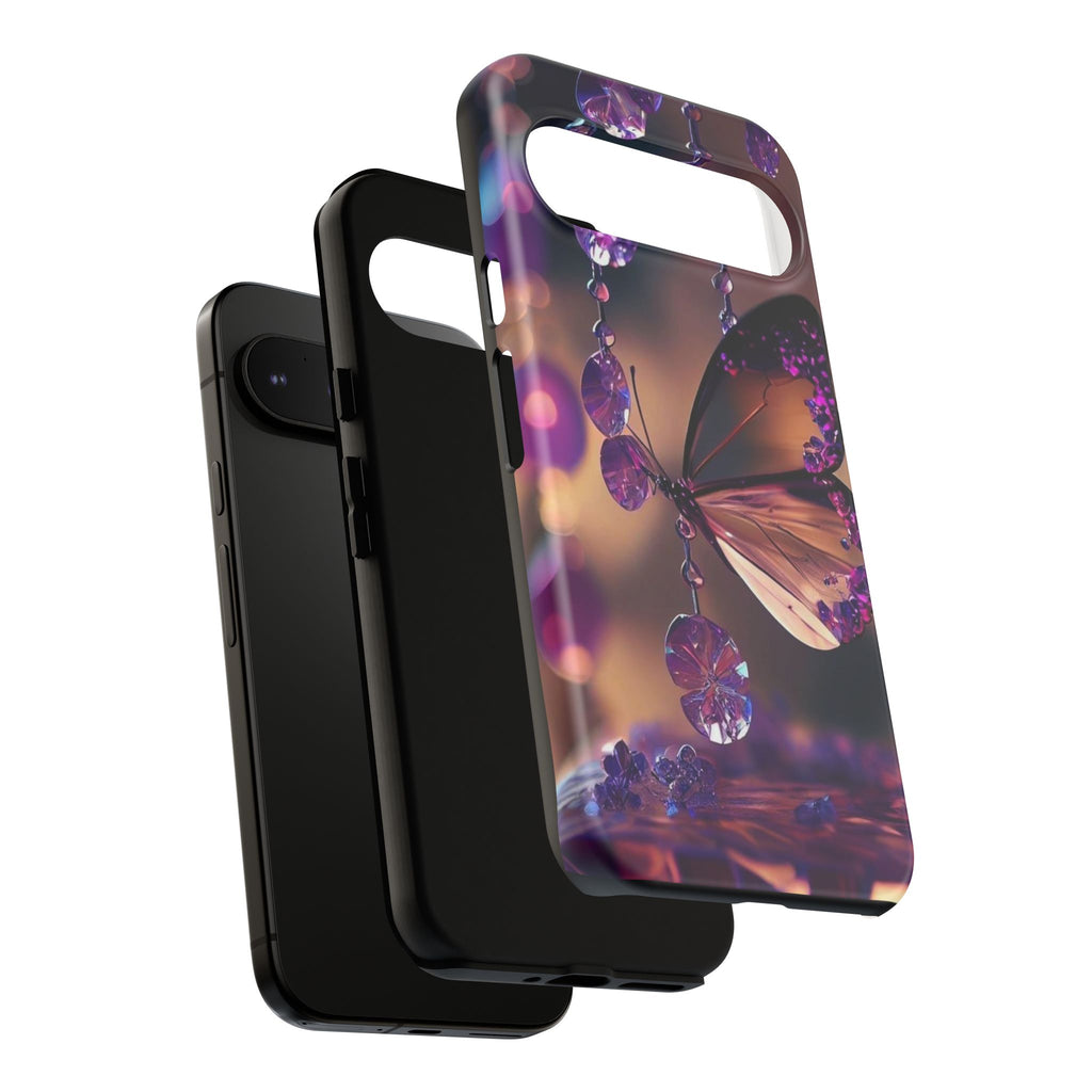 Purple Butterfly Tough Cases for iPhones, Samsung, and Pixel