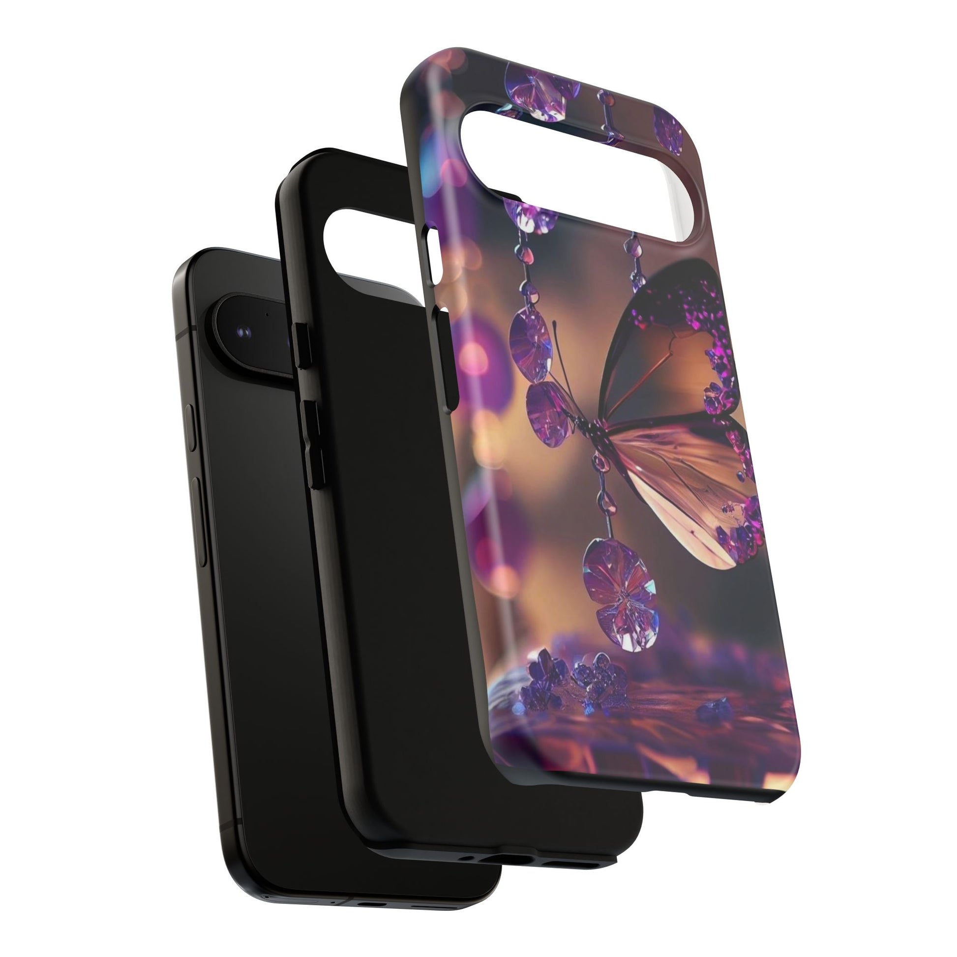 Purple Butterfly Tough Cases for iPhones, Samsung, and Pixel