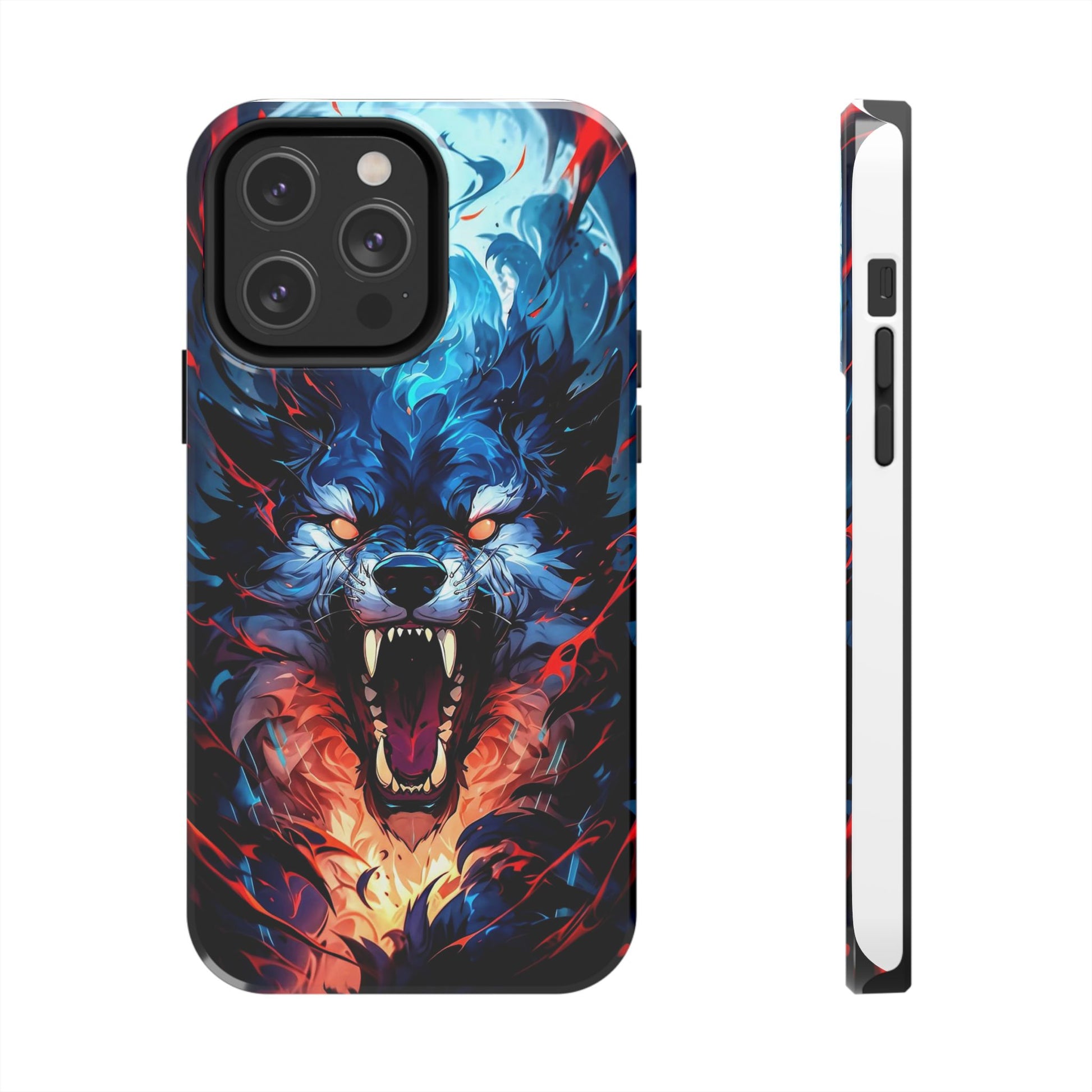 Aggressive Wolf Art Themed Tough Phone Cases for Iphones & Samsung Phones