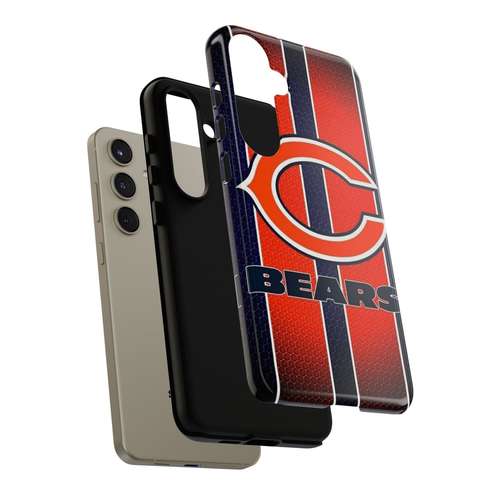 Chicago Bears Stripes Football Phone Case, Tough Cases for iPhones, Samsung, and Pixel