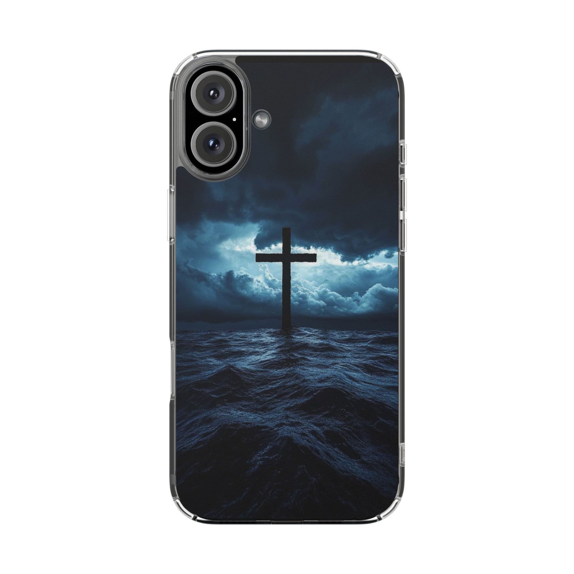 Christian Cross Storm Clear Case - Religious iPhone Samsung Cover, Faith Phone