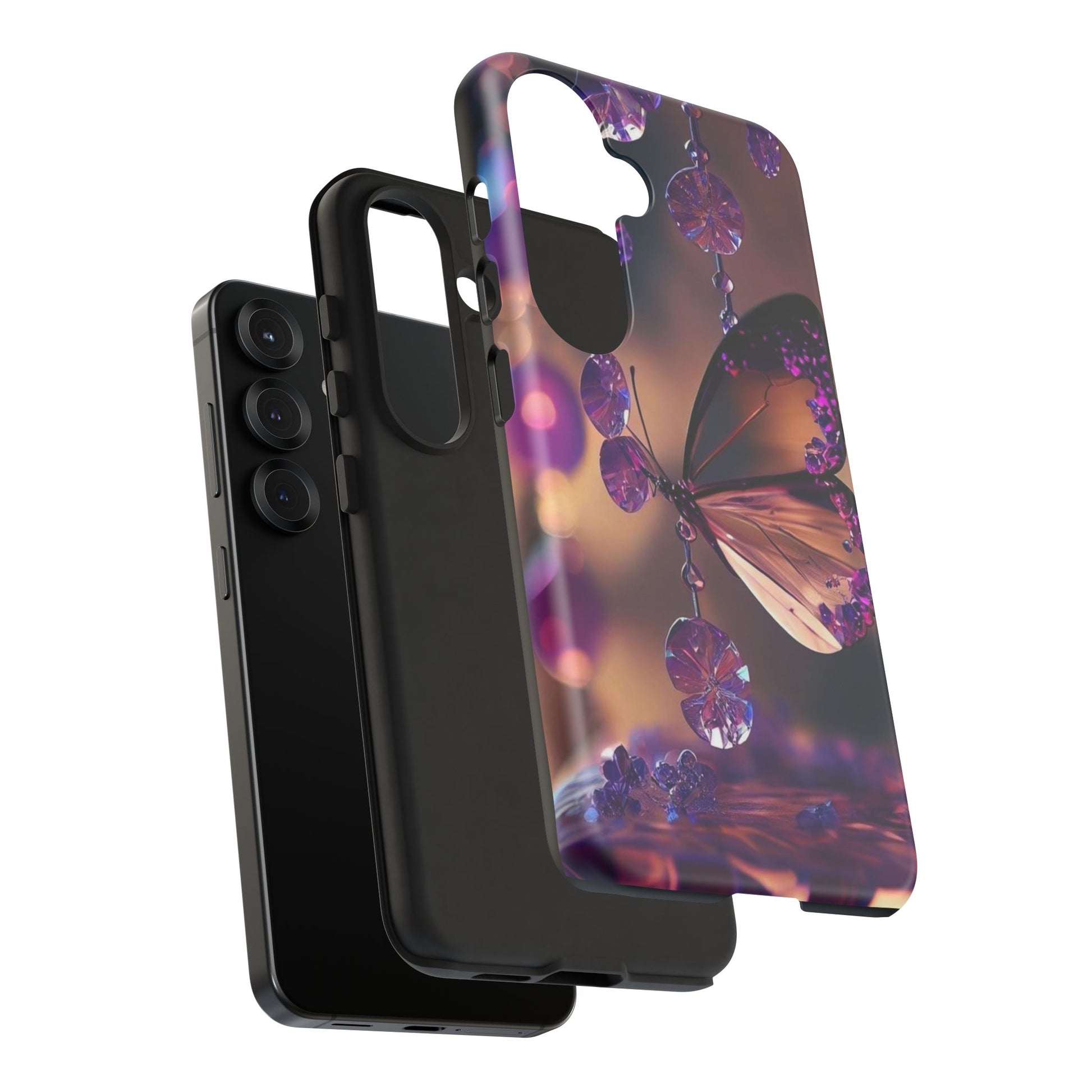 Purple Butterfly Tough Cases for iPhones, Samsung, and Pixel