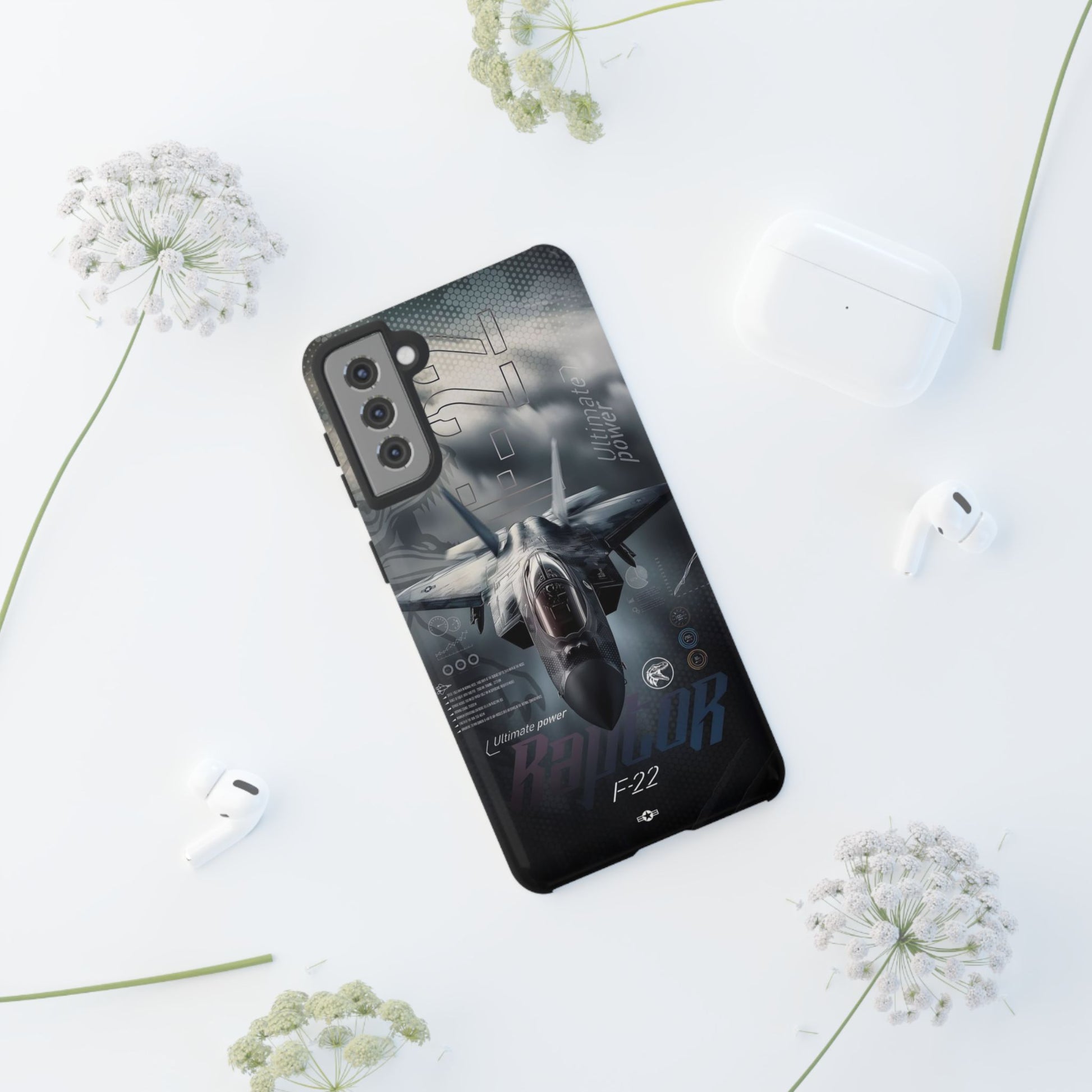 F-22 Raptor Fighter Jet Tough Cases for iPhones, Samsung, and Pixel