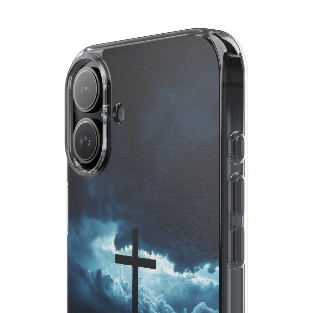 Christian Cross Storm Clear Case - Religious iPhone Samsung Cover, Faith Phone
