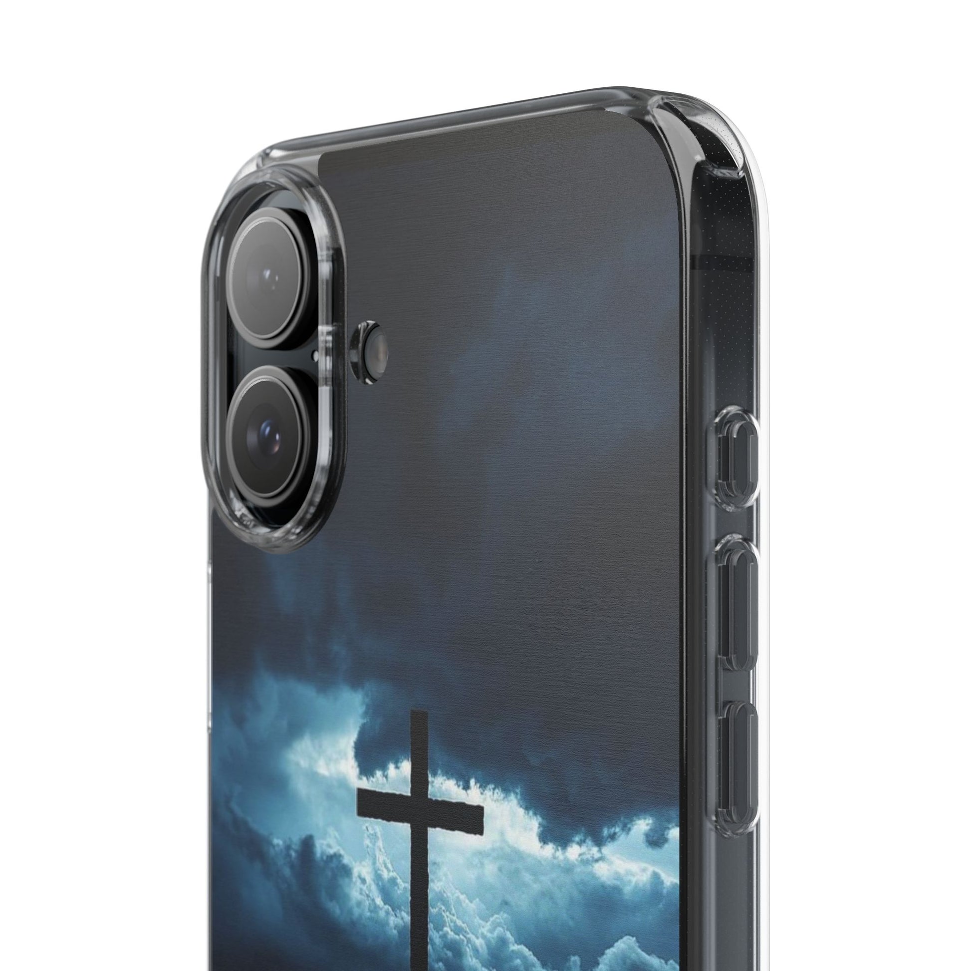Christian Cross Storm Clear Case - Religious iPhone Samsung Cover, Faith Phone