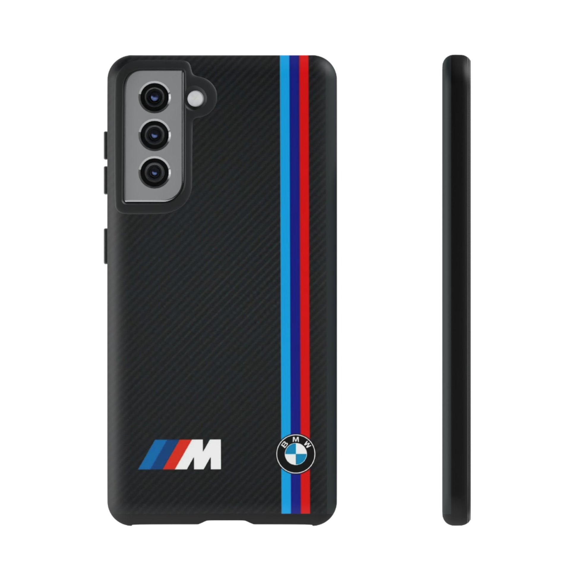 BMW M Stripes Carbon Fiber Design Tough Cases for iPhones, Samsung, and Pixel