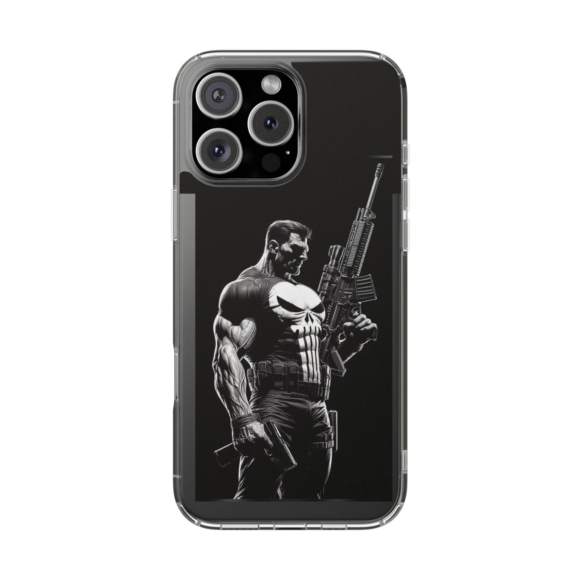 Phone Case, Comic book Inspired Design Punisher, Clear Phone Cover, Funny