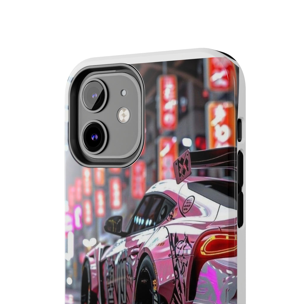 Pink Sports Car Tough Phone Cases for Iphones & Samsung Phones Durable