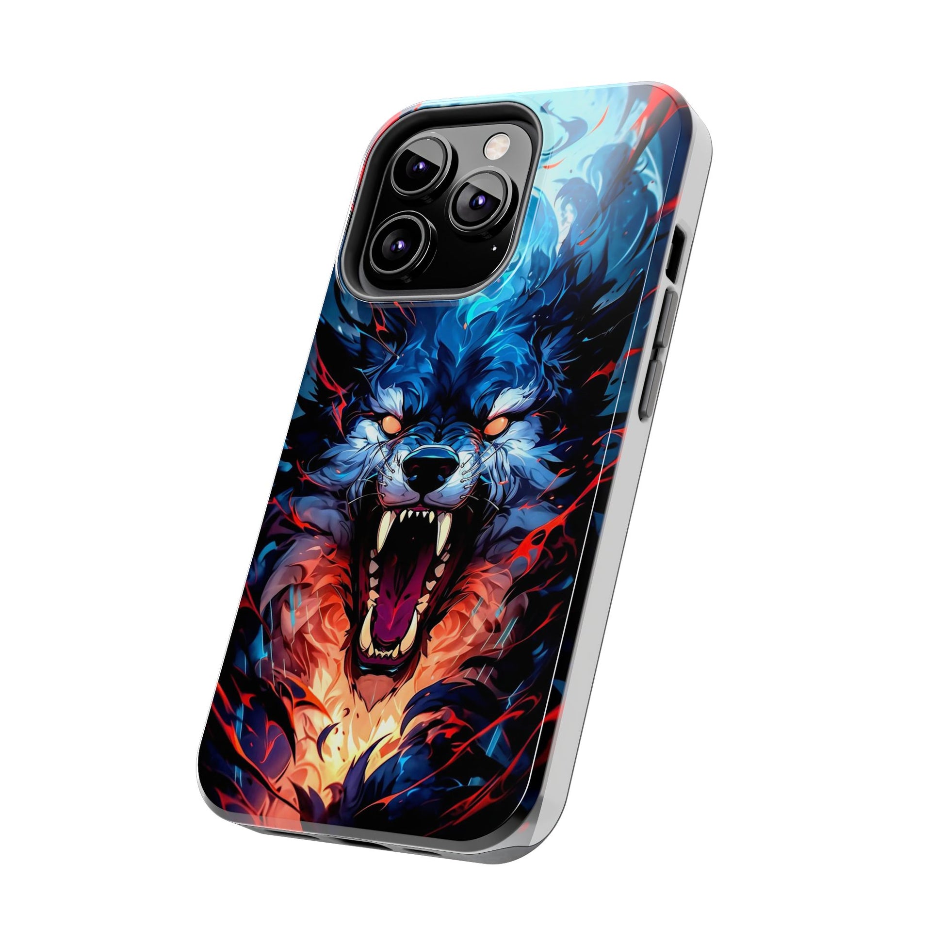 Aggressive Wolf Art Themed Tough Phone Cases for Iphones & Samsung Phones