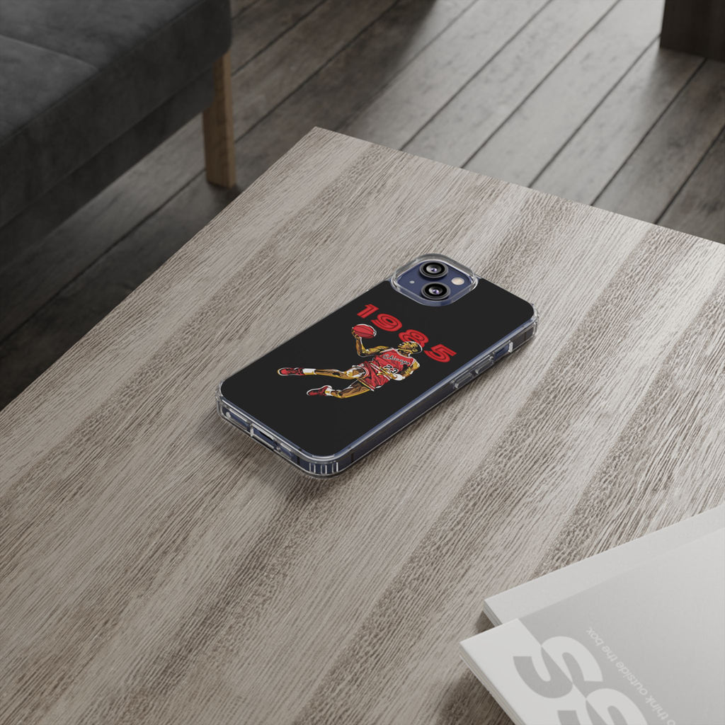 1985 Jordan Slam Dunk themed Basketball Inspired design Clear Phone Cases