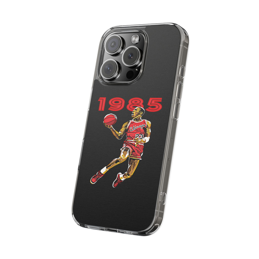 1985 Jordan Slam Dunk themed Basketball Inspired design Clear Phone Cases