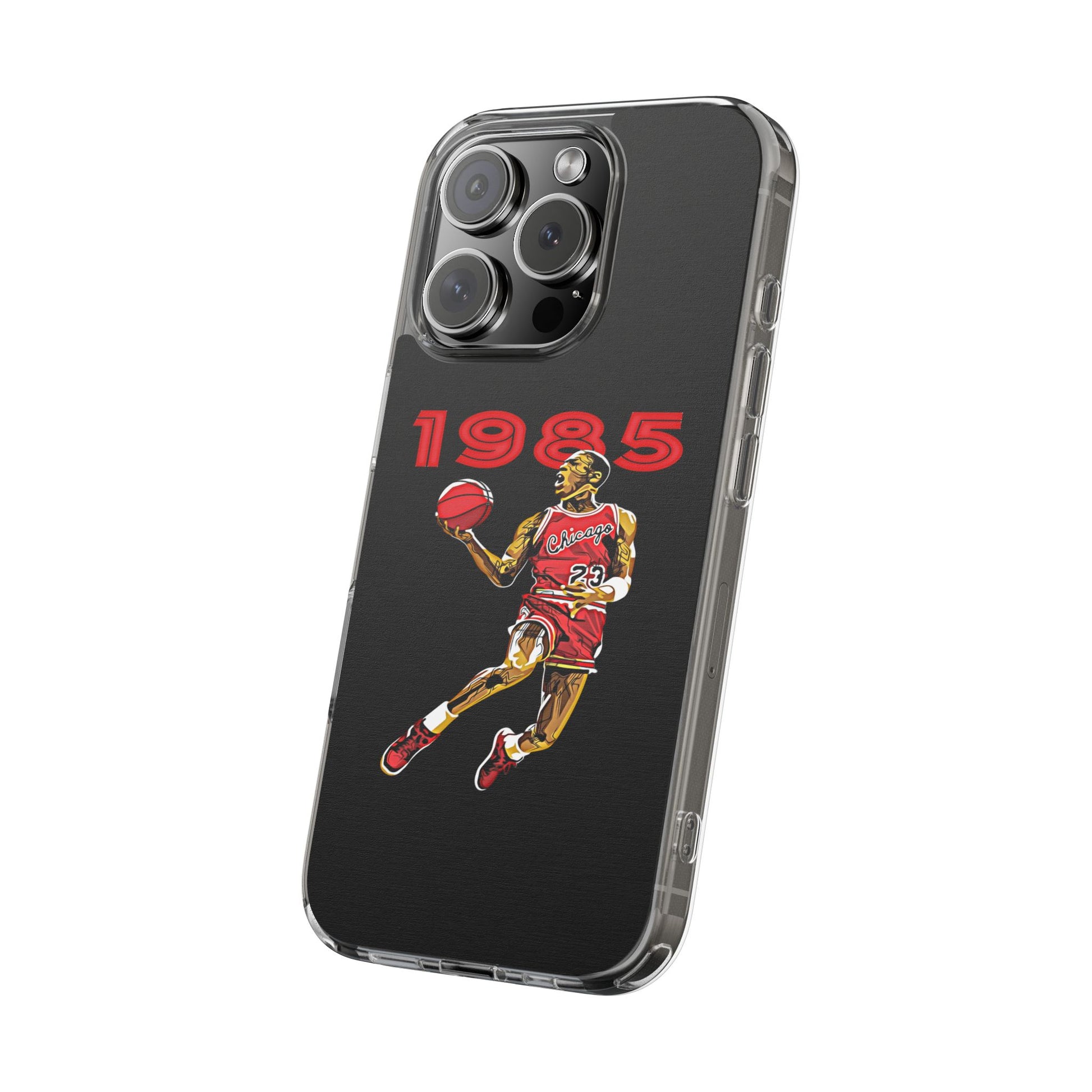 1985 Jordan Slam Dunk themed Basketball Inspired design Clear Phone Cases
