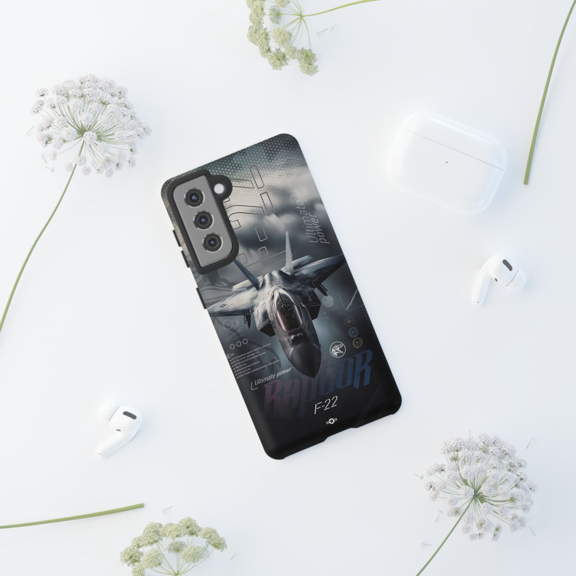F-22 Raptor Fighter Jet Tough Cases for iPhones, Samsung, and Pixel