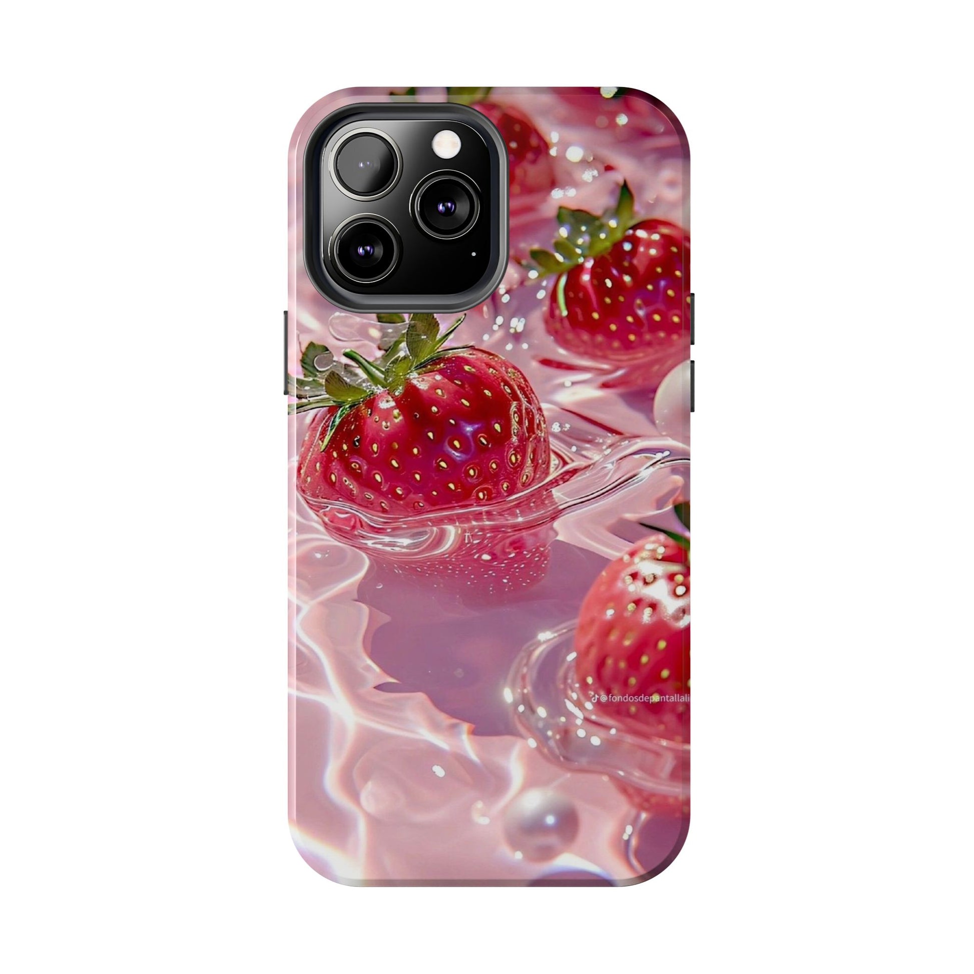 Floating Strawberries Themed Tough Phone Cases for Iphones & Samsung Phones