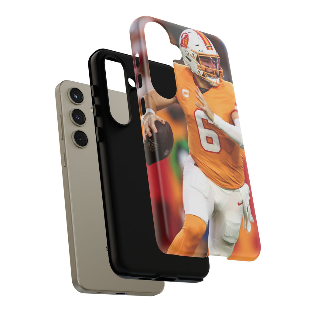 Tampa Bay Buccaneers Baker Mayfield Football Tough Cases for iPhones, Samsung, and Pixel