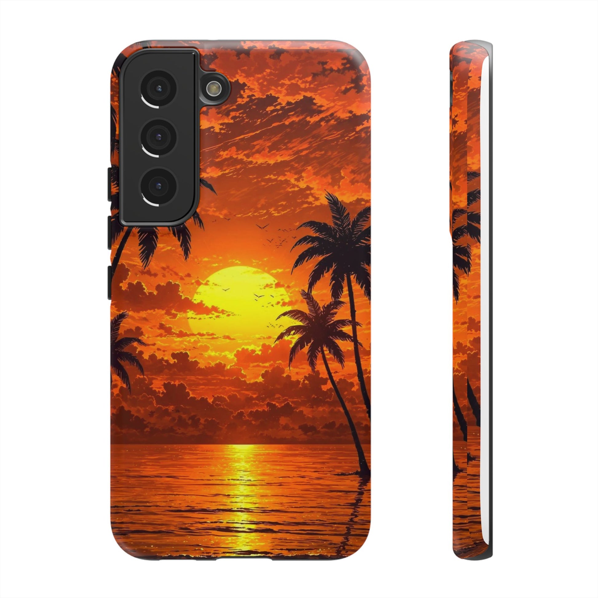 Beautiful Beach Sunset Tough Cases for iPhones, Samsung, and Pixel