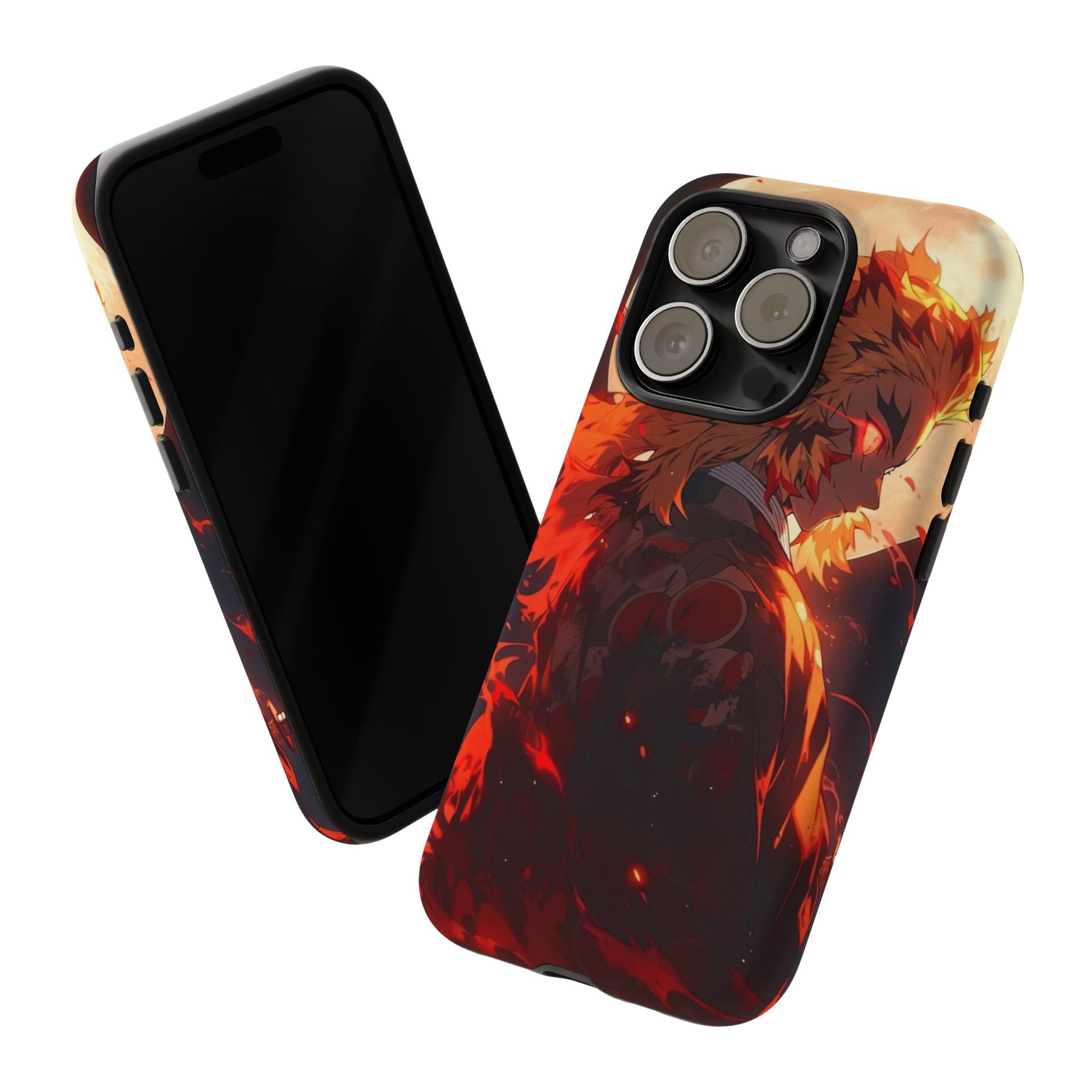Demon Sl;ayer Rengoku Anime Phone Case, Tough Cases for iPhones, Samsung, and Pixel