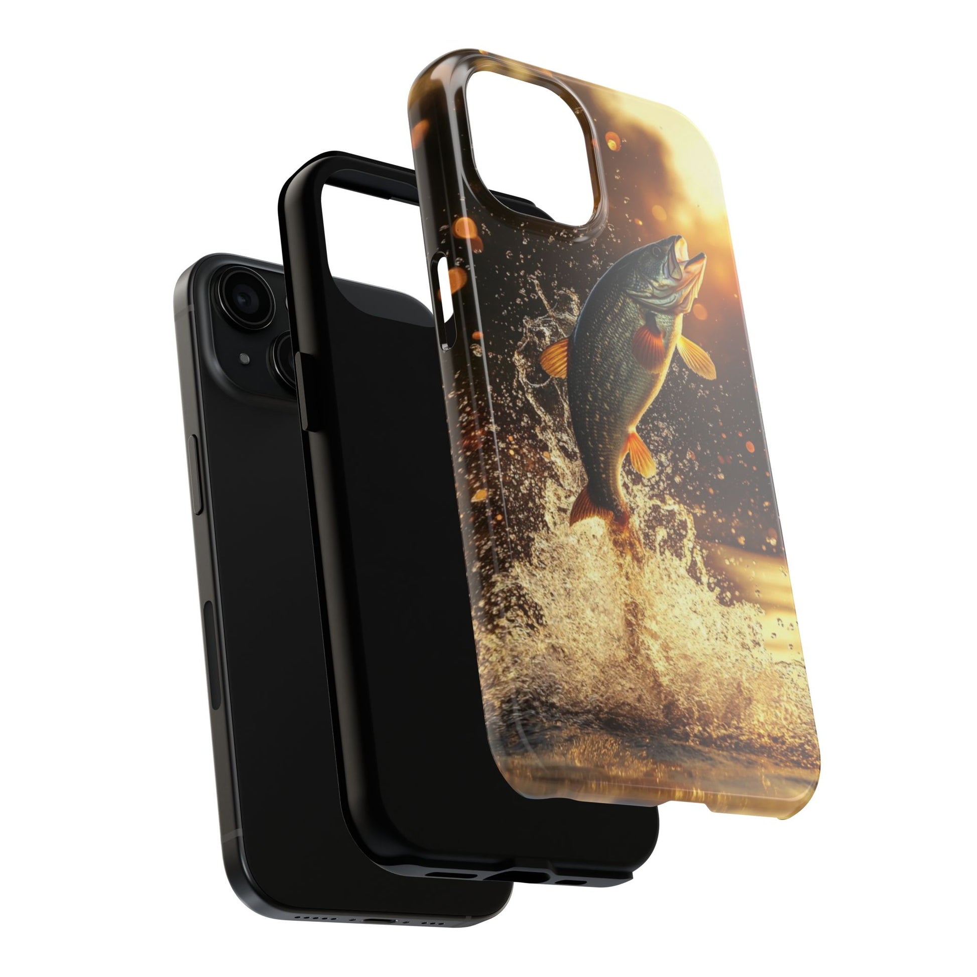 Jumping Bass Fish Theme Phone Cases for iPhones & Samsung Phones
