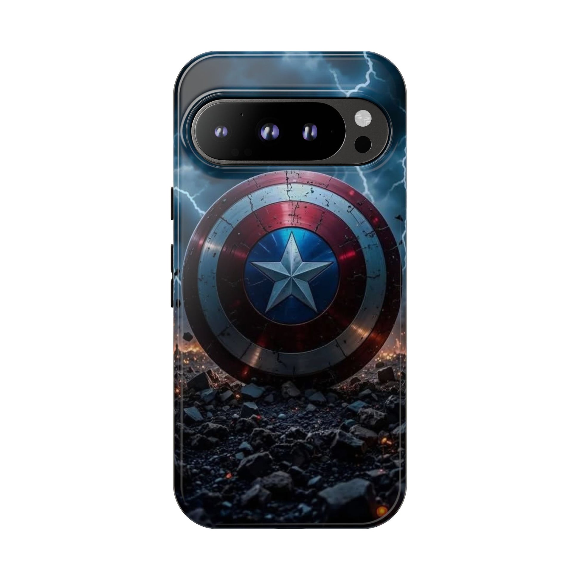 Captain America Shield Tough Cases for iPhones, Samsung, and Pixel