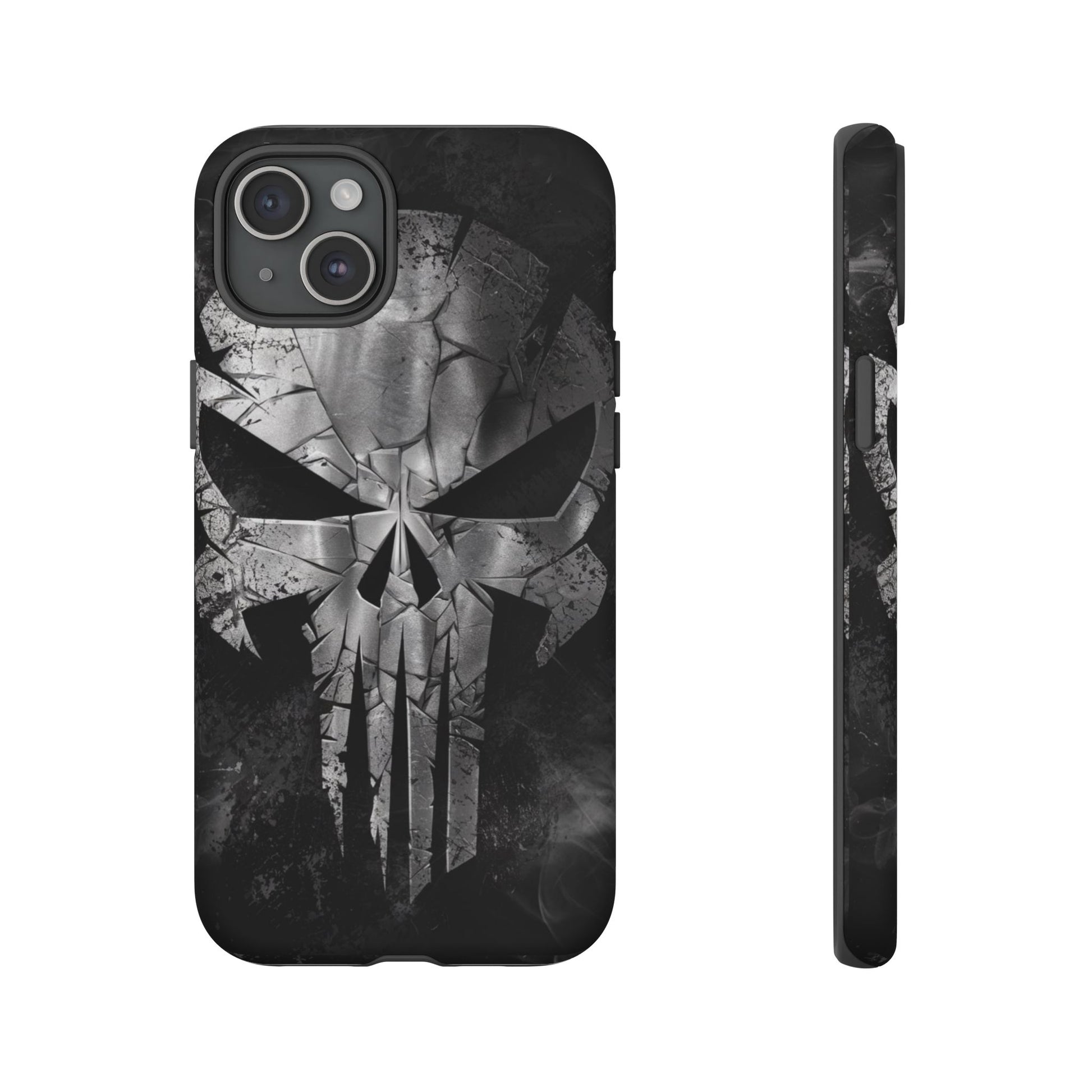 The Punisher Logo Art Tough Cases for iPhones, Samsung, and Pixel