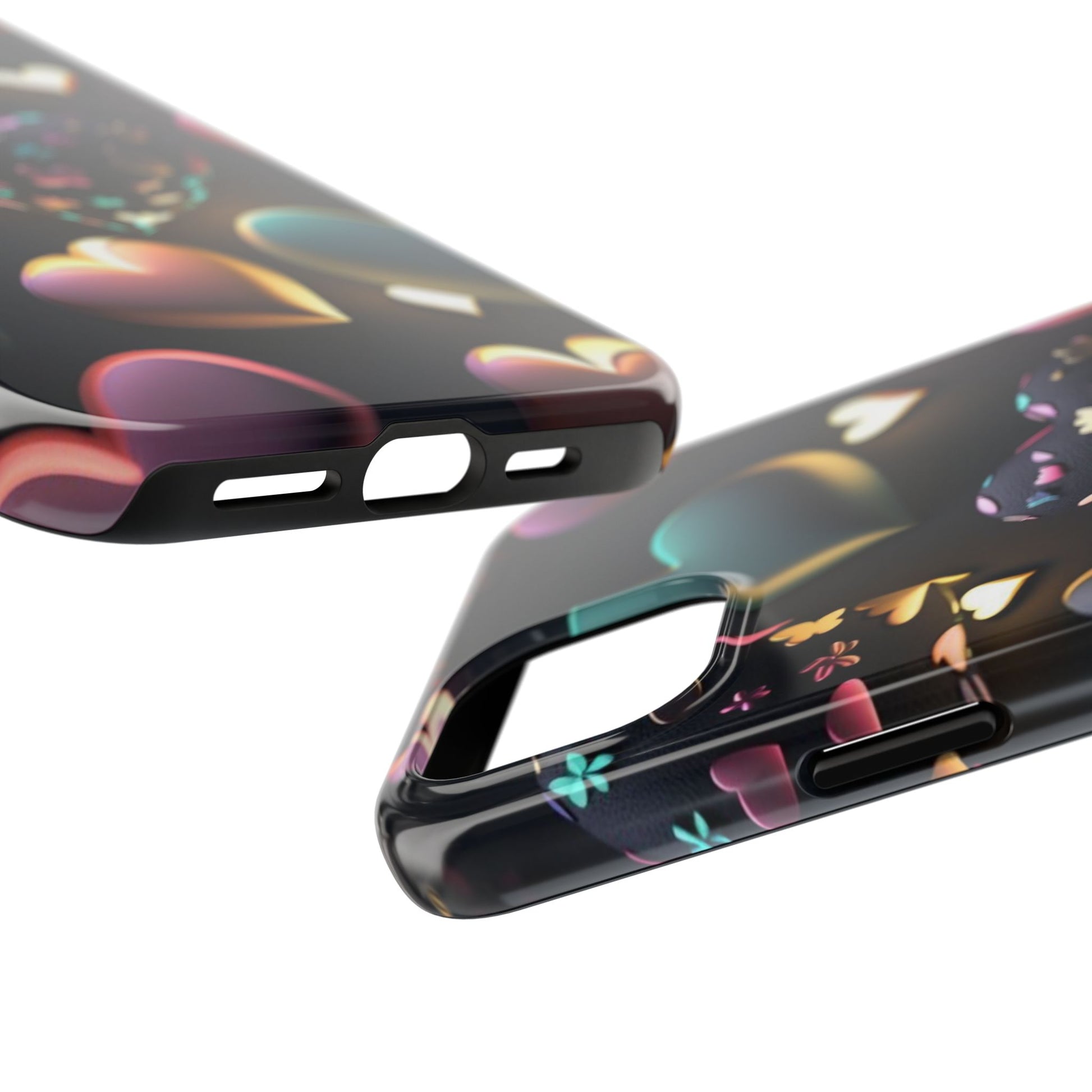 Floating Hearts Themed Tough Phone Cases for Iphones & Samsung Phones