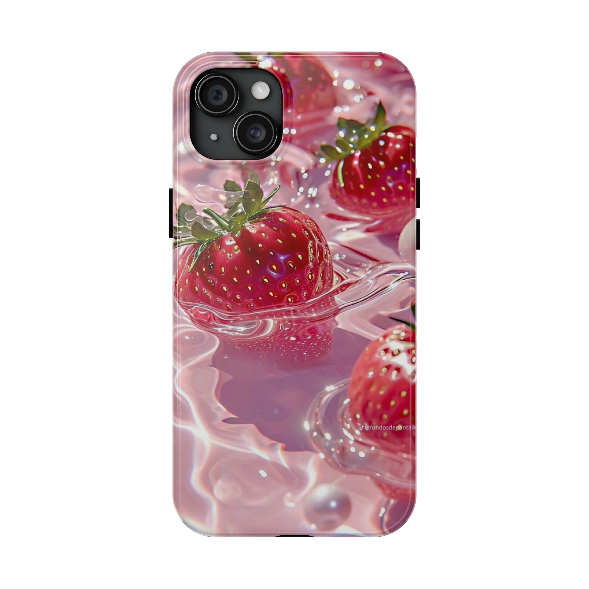 Floating Strawberries Themed Tough Phone Cases for Iphones & Samsung Phones