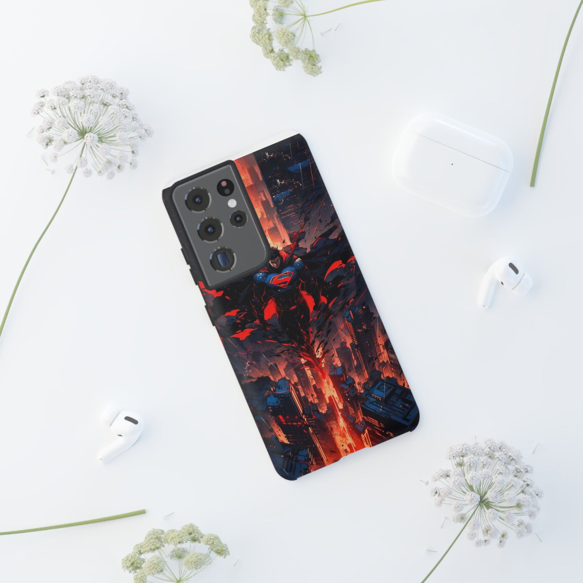 Anime Superman Tough Cases for iPhones, Samsung, and Pixel