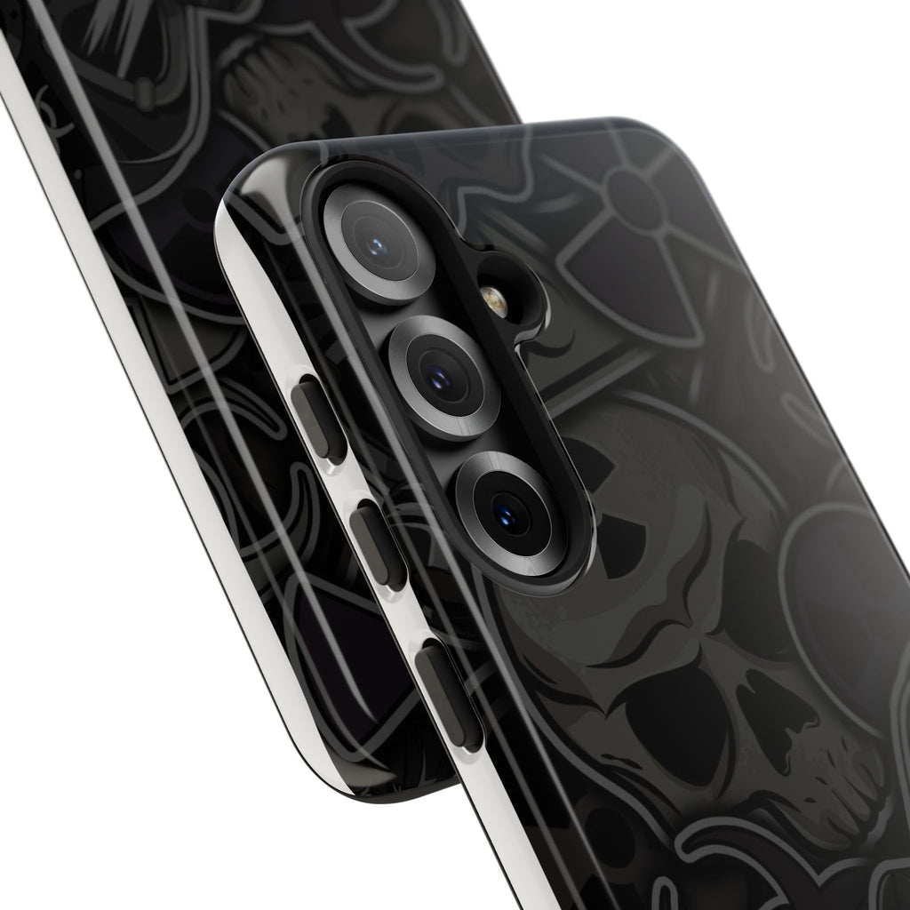 Tough Cases Phone Case, Edgy Skull Design Phone Cover, Gothic Cell Phone Shell