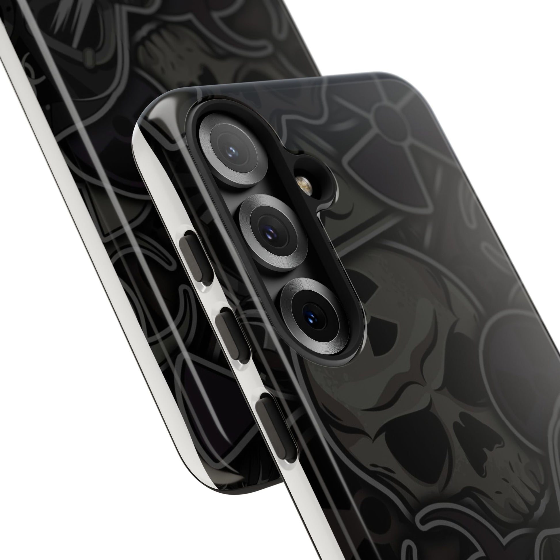 Tough Cases Phone Case, Edgy Skull Design Phone Cover, Gothic Cell Phone Shell