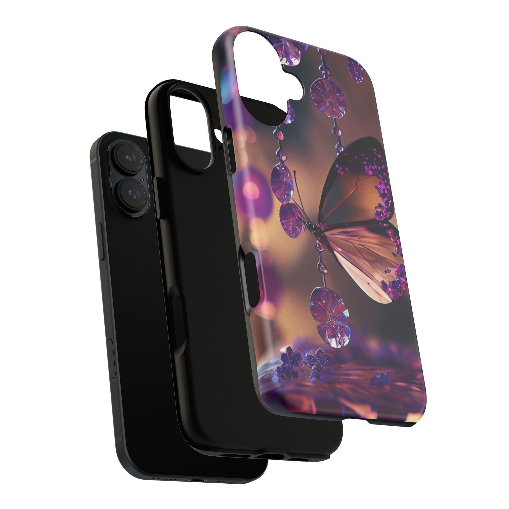 Purple Butterfly Tough Cases for iPhones, Samsung, and Pixel